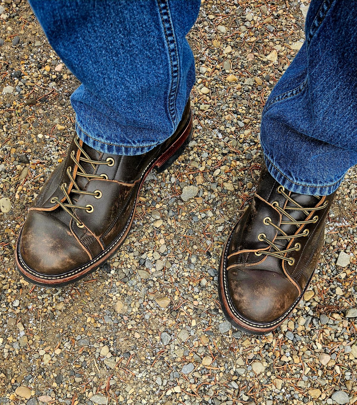 Photo by hosekileather on March 28, 2025 of the Jakkrabbits Monkey Boot in Maryam Olive Horsebutt.