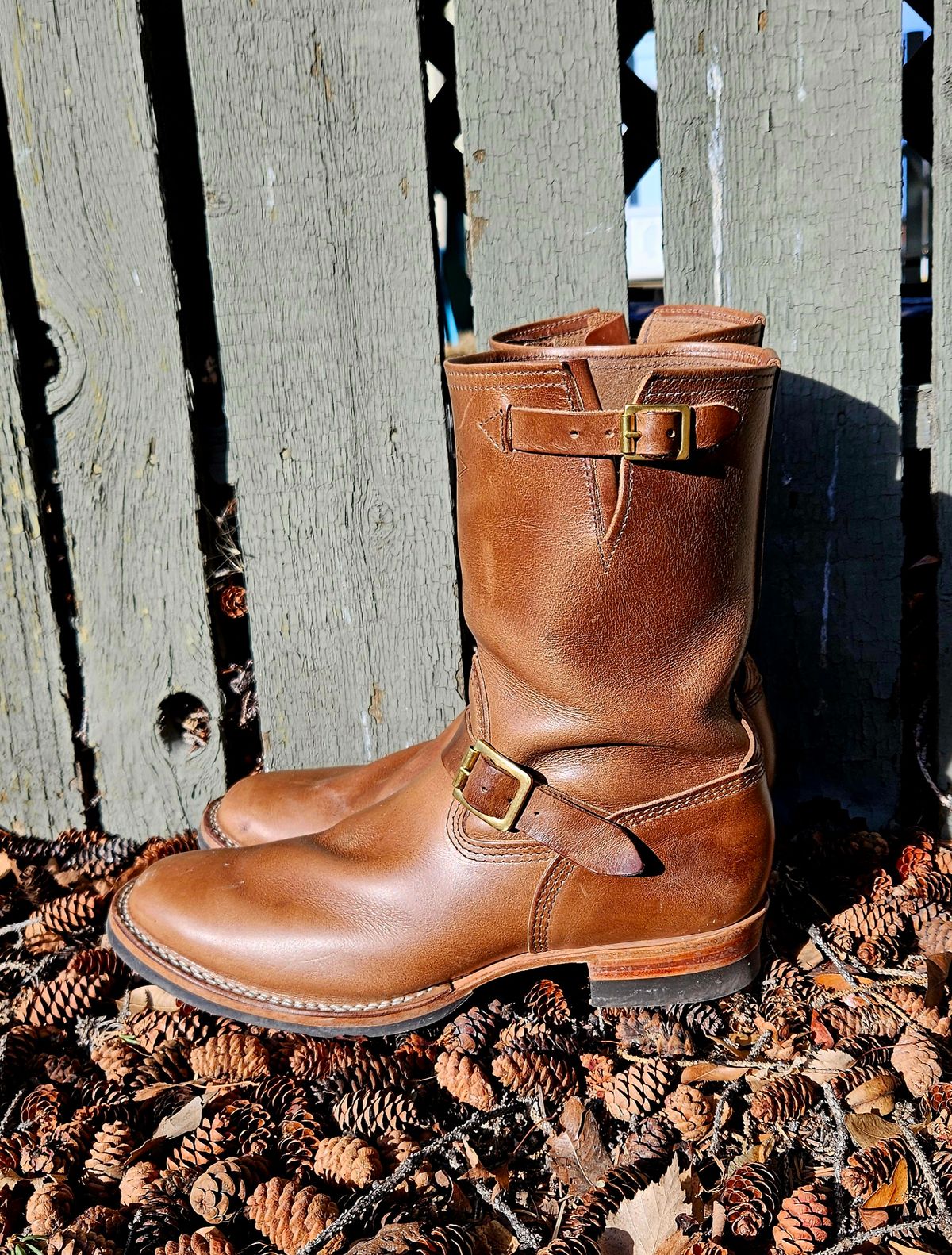 Photo by hosekileather on March 1, 2025 of the Wesco Mister Lou in Horween Natural Chromexcel.