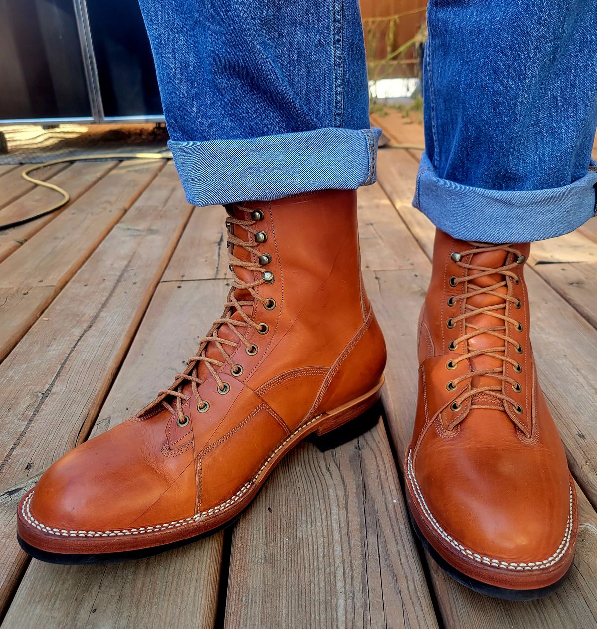 Photo by hosekileather on October 1, 2022 of the Jakkrabbits Ivories Boot in Badalassi Carlo Olmo Pueblo.