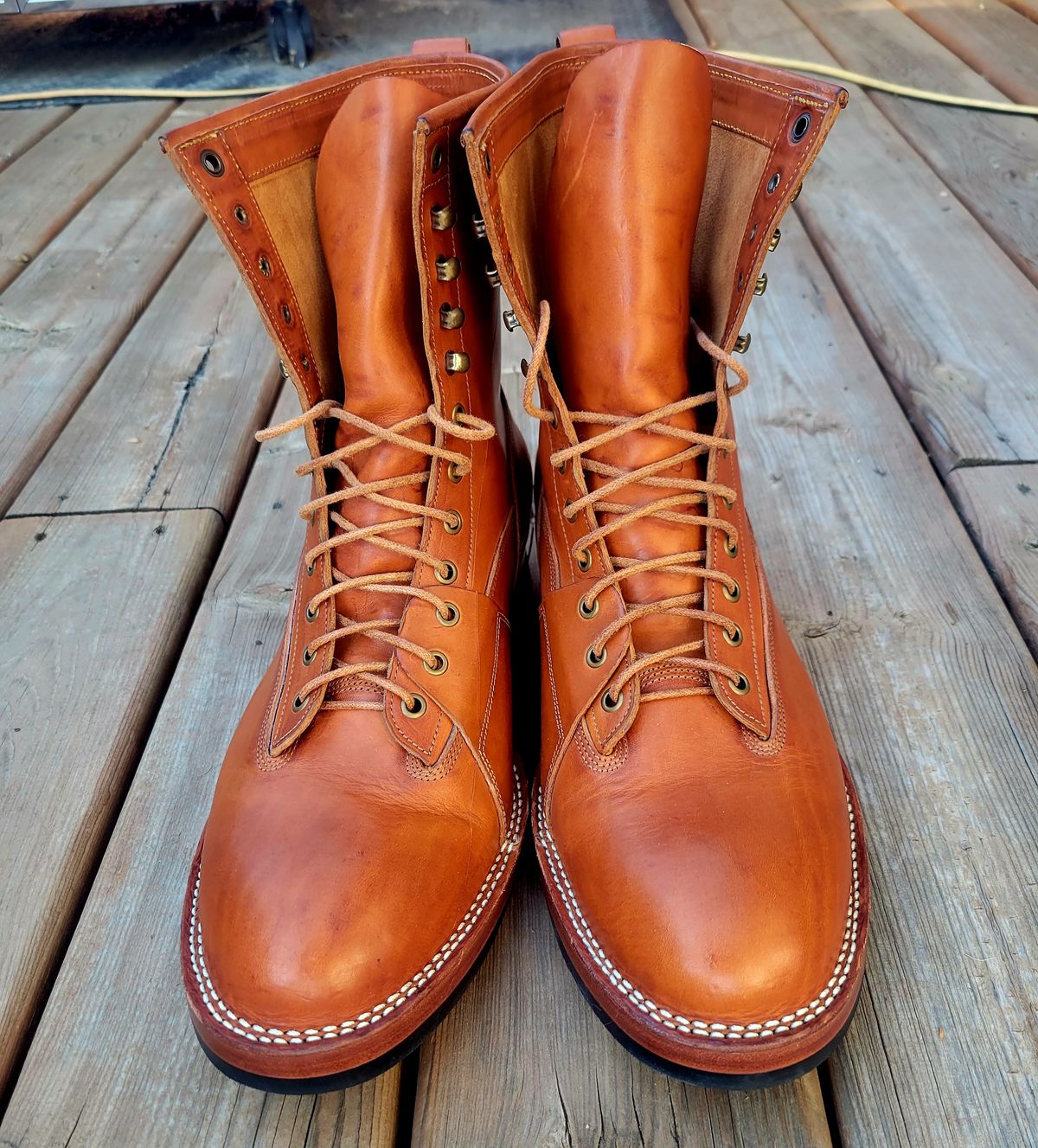 Photo by hosekileather on October 1, 2022 of the Jakkrabbits Ivories Boot in Badalassi Carlo Olmo Pueblo.