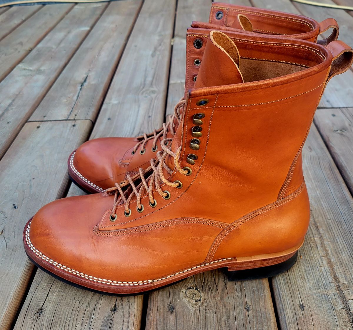Photo by hosekileather on October 1, 2022 of the Jakkrabbits Ivories Boot in Badalassi Carlo Olmo Pueblo.