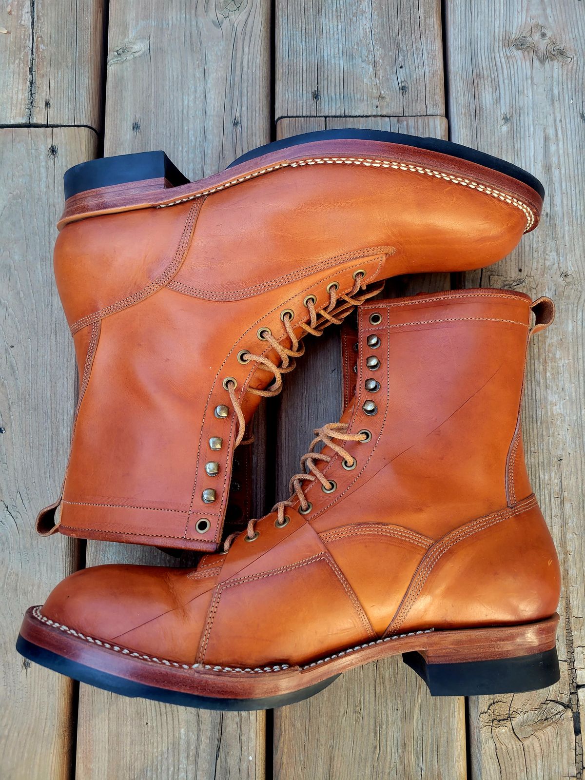 Photo by hosekileather on October 1, 2022 of the Jakkrabbits Ivories Boot in Badalassi Carlo Olmo Pueblo.