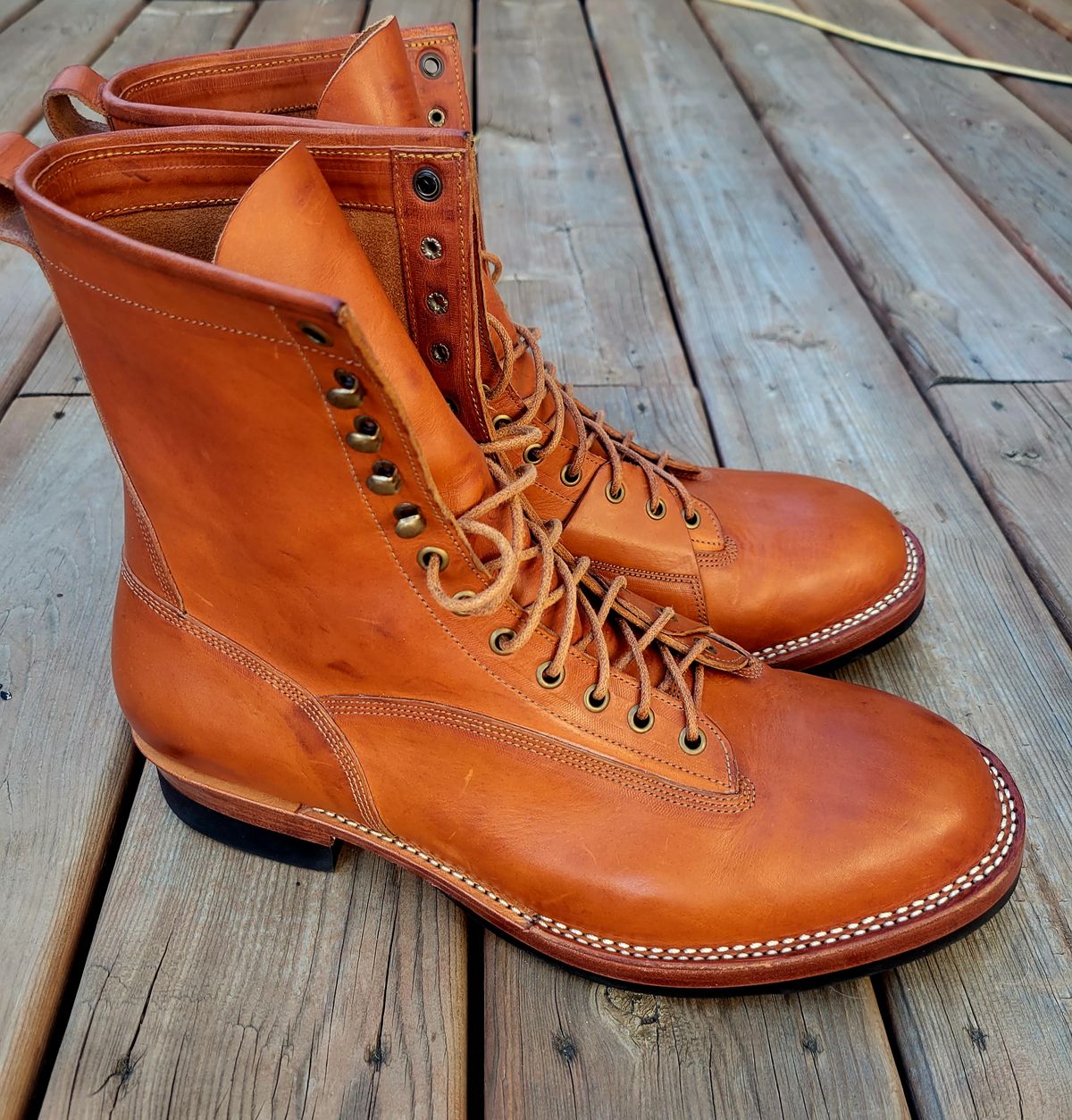 Photo by hosekileather on October 1, 2022 of the Jakkrabbits Ivories Boot in Badalassi Carlo Olmo Pueblo.