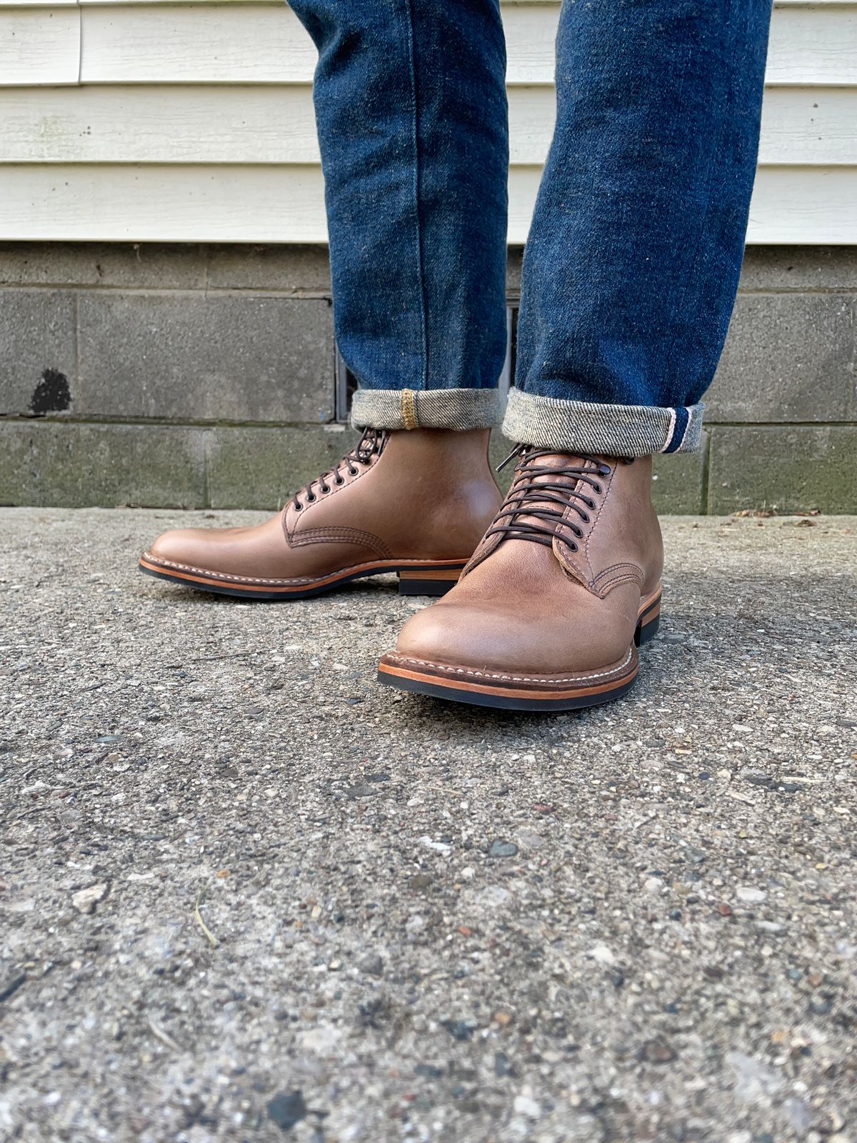 Photo by boottherapy on October 1, 2022 of the White's Stevens (Plain Toe) in Horween Natural Chromexcel.