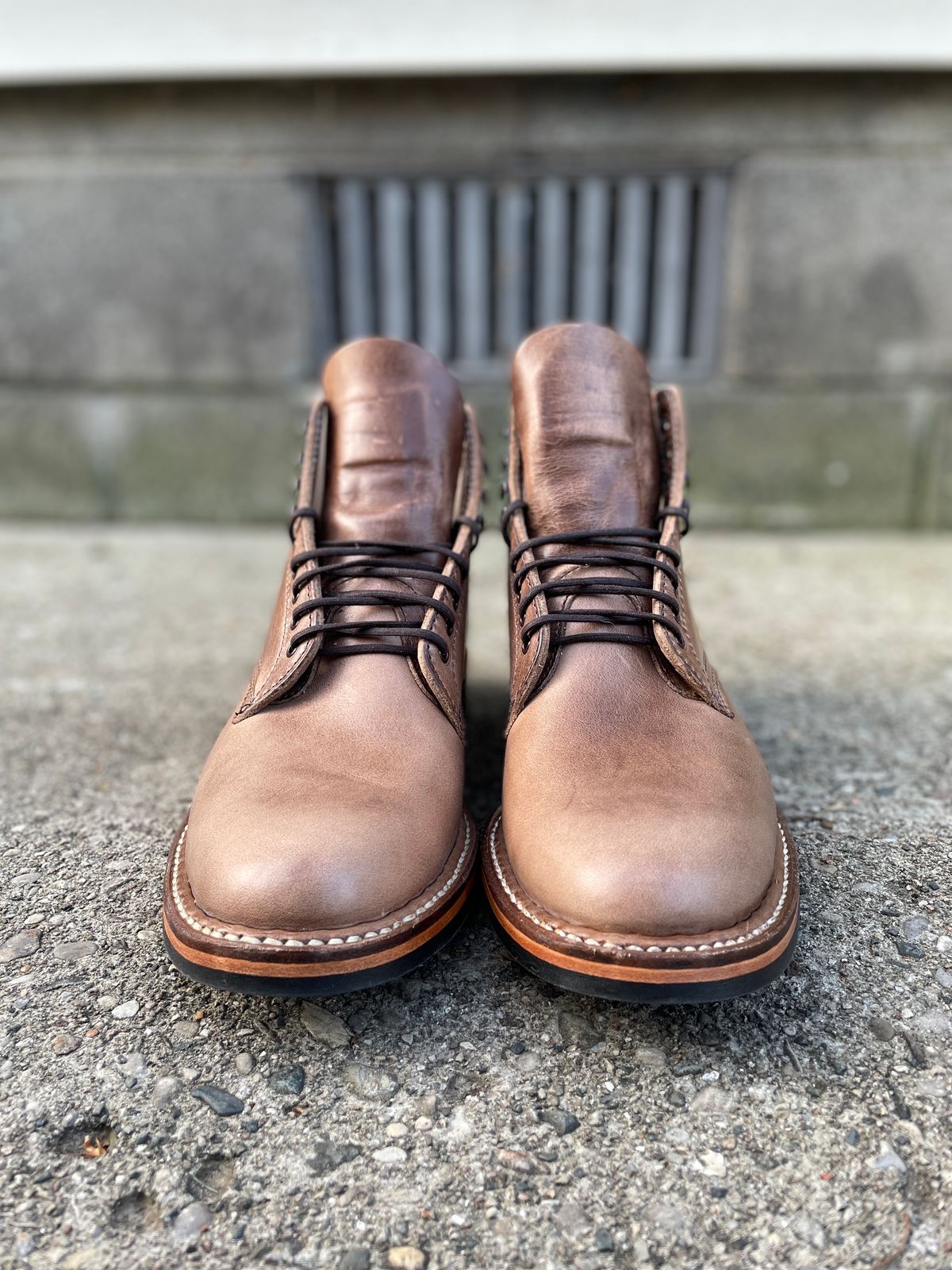 Photo by boottherapy on October 1, 2022 of the White's Stevens (Plain Toe) in Horween Natural Chromexcel.