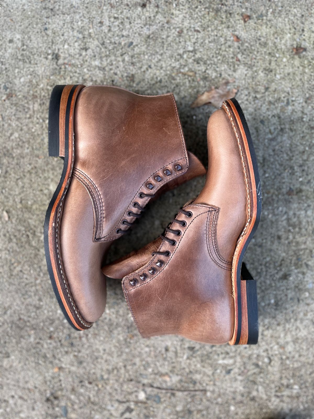 Photo by boottherapy on October 1, 2022 of the White's Stevens (Plain Toe) in Horween Natural Chromexcel.