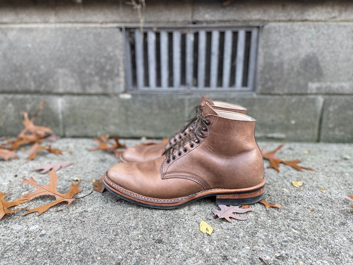 Photo by boottherapy on November 1, 2022 of the White's Stevens (Plain Toe) in Horween Natural Chromexcel.