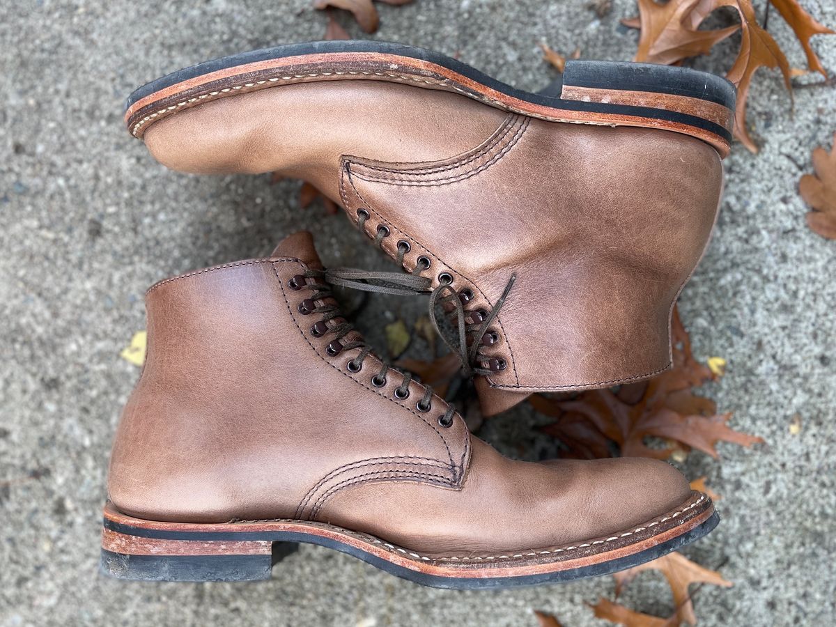 Photo by boottherapy on November 1, 2022 of the White's Stevens (Plain Toe) in Horween Natural Chromexcel.