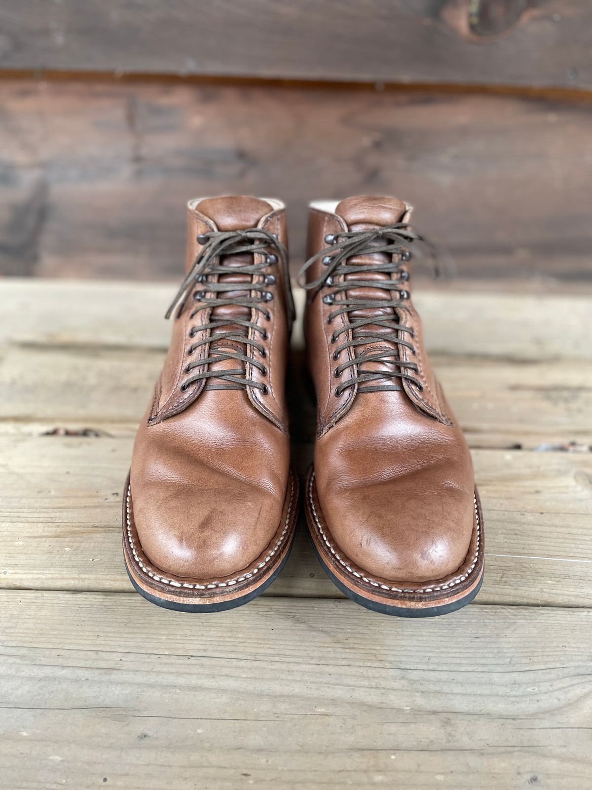 Photo by boottherapy on December 5, 2022 of the White's Stevens (Plain Toe) in Horween Natural Chromexcel.