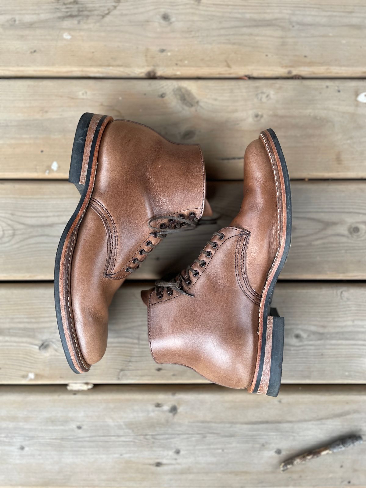 Photo by boottherapy on December 5, 2022 of the White's Stevens (Plain Toe) in Horween Natural Chromexcel.