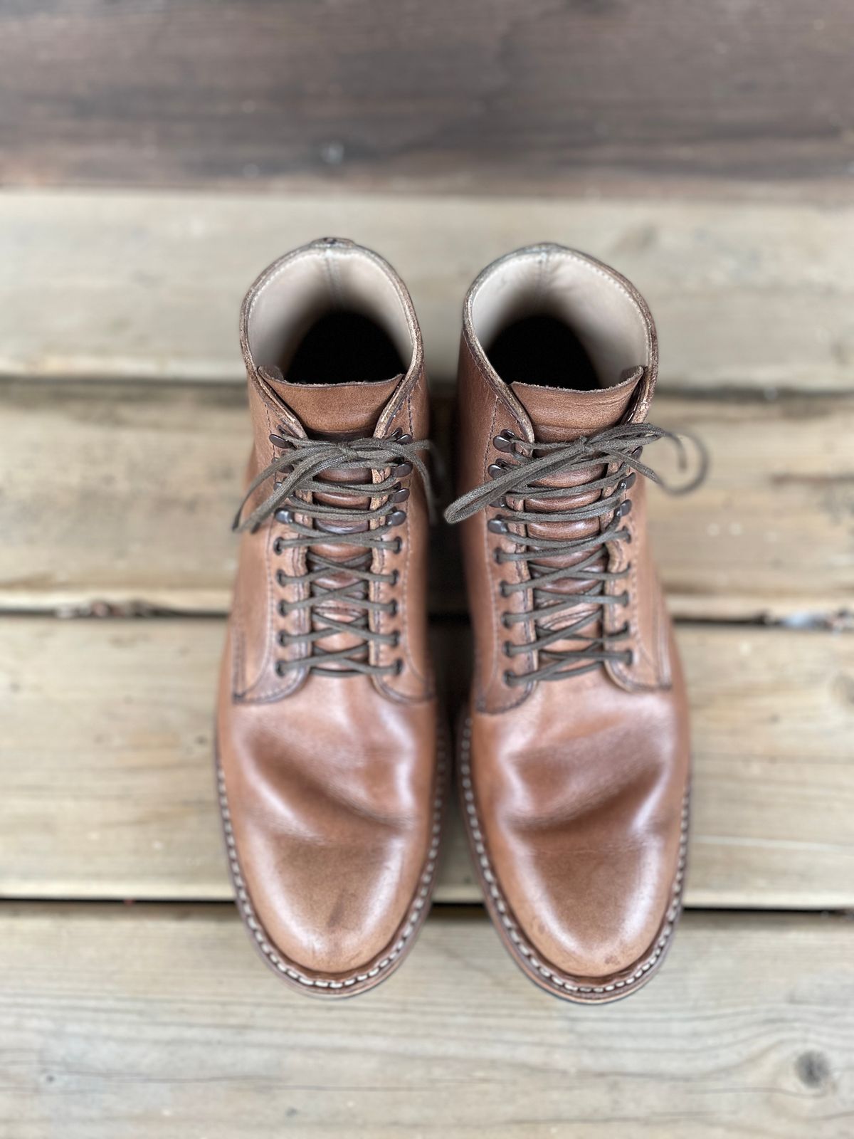 Photo by boottherapy on December 5, 2022 of the White's Stevens (Plain Toe) in Horween Natural Chromexcel.
