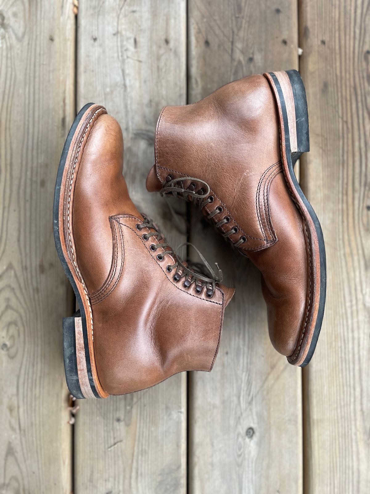 Photo by boottherapy on January 4, 2023 of the White's Stevens (Plain Toe) in Horween Natural Chromexcel.