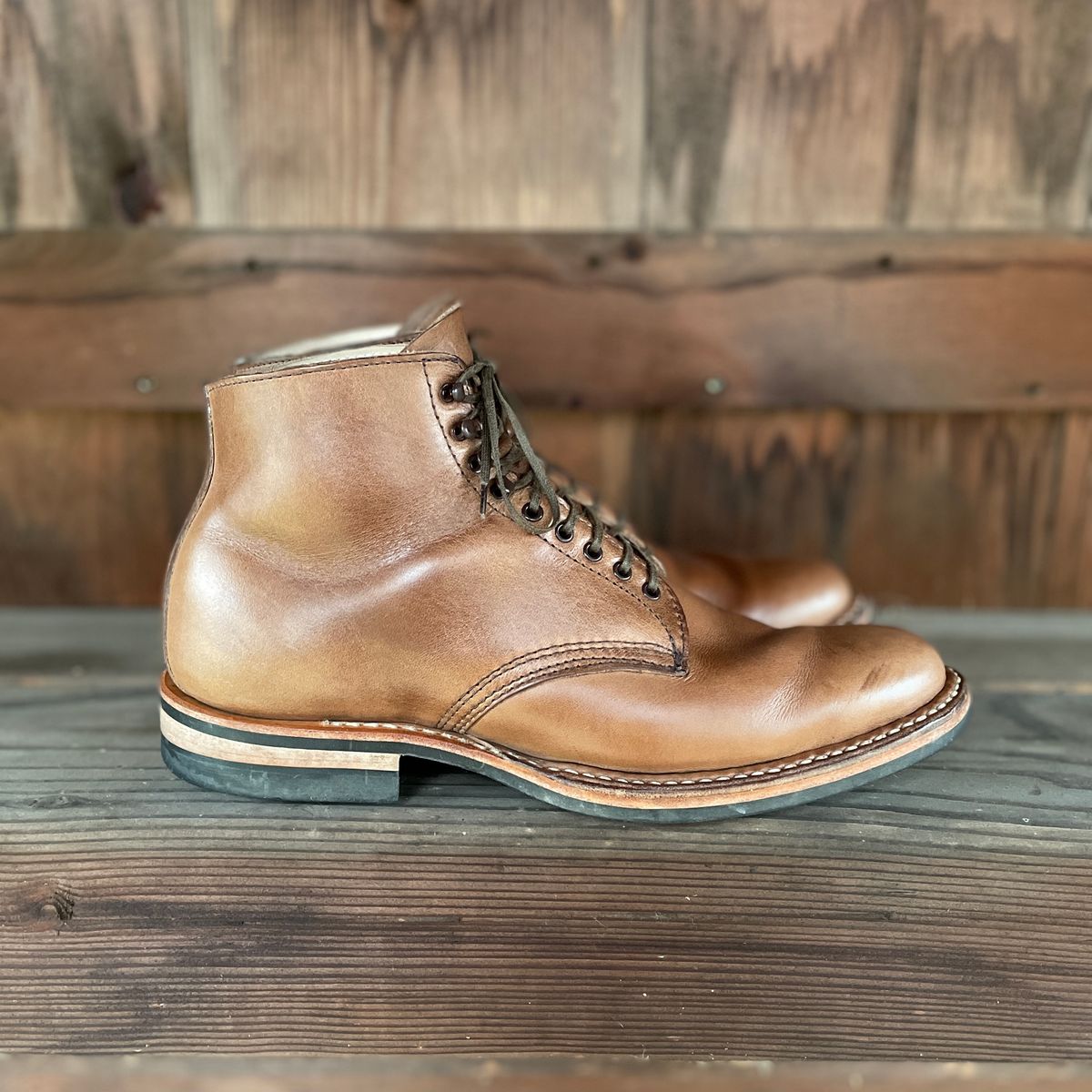 Photo by boottherapy on January 4, 2023 of the White's Stevens (Plain Toe) in Horween Natural Chromexcel.