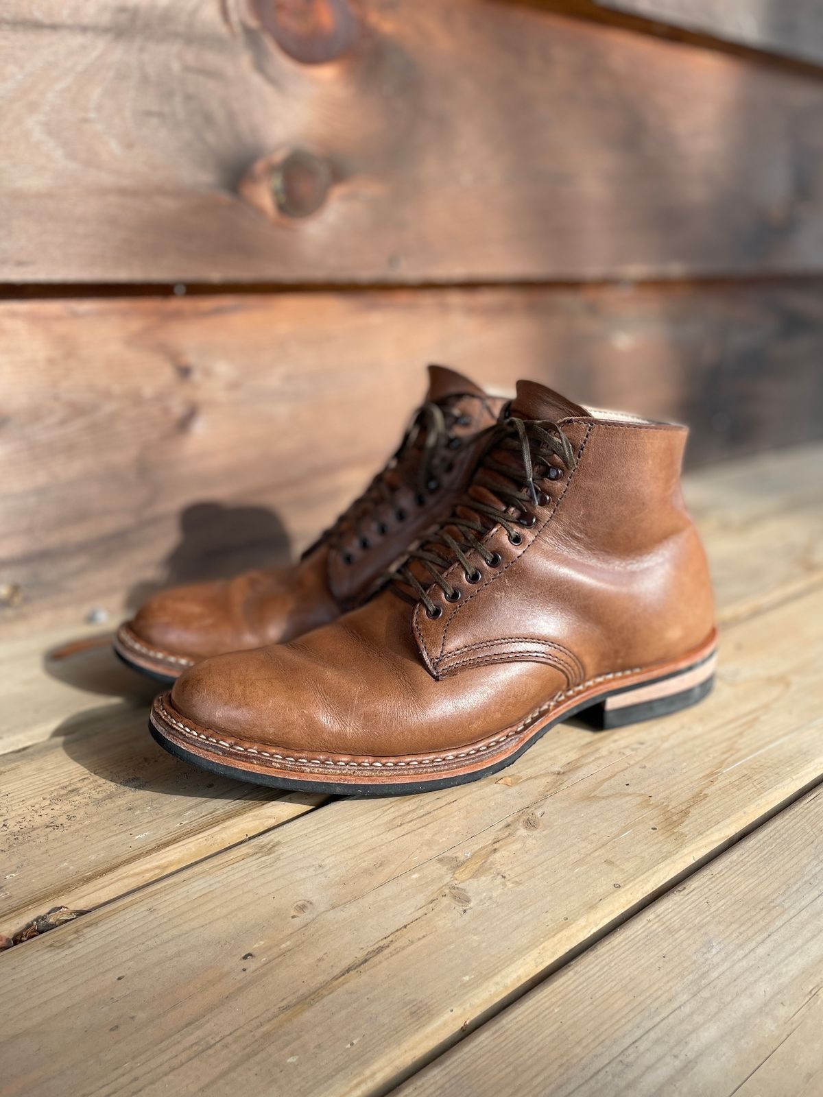 Photo by boottherapy on February 5, 2023 of the White's Stevens (Plain Toe) in Horween Natural Chromexcel.