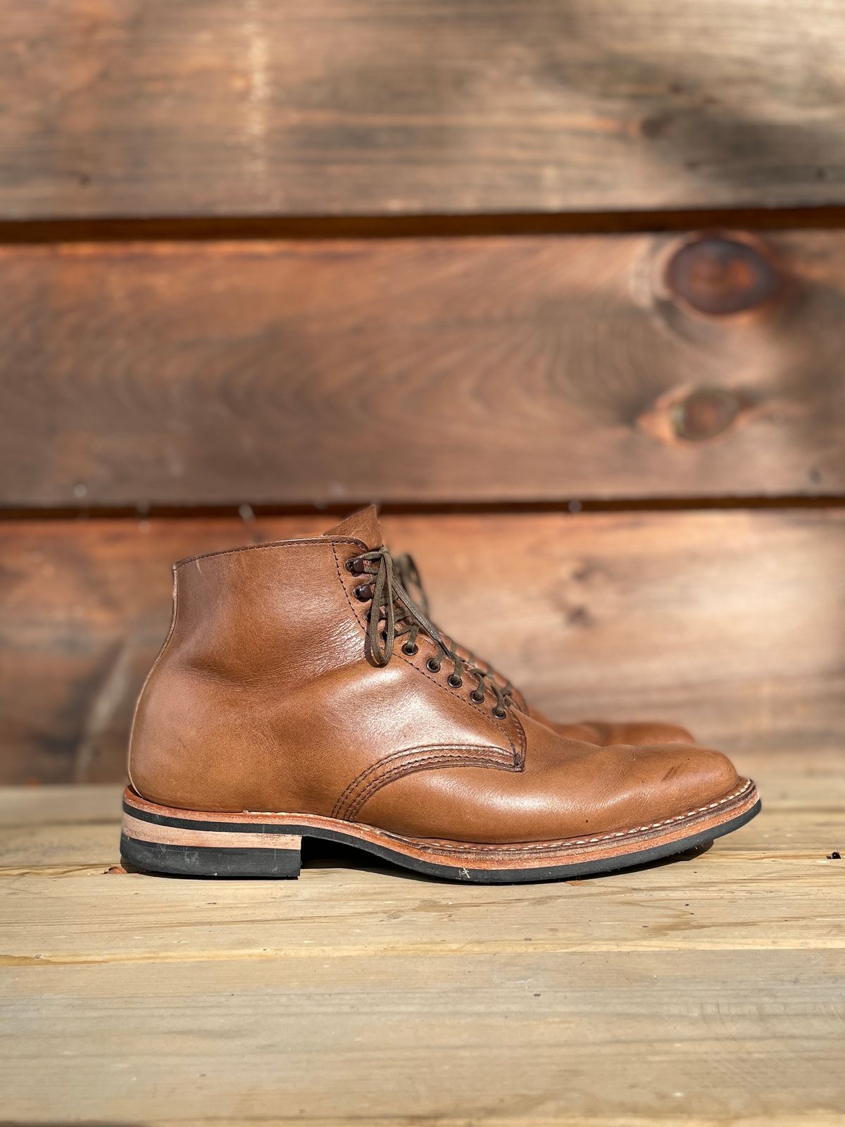 Photo by boottherapy on February 5, 2023 of the White's Stevens (Plain Toe) in Horween Natural Chromexcel.