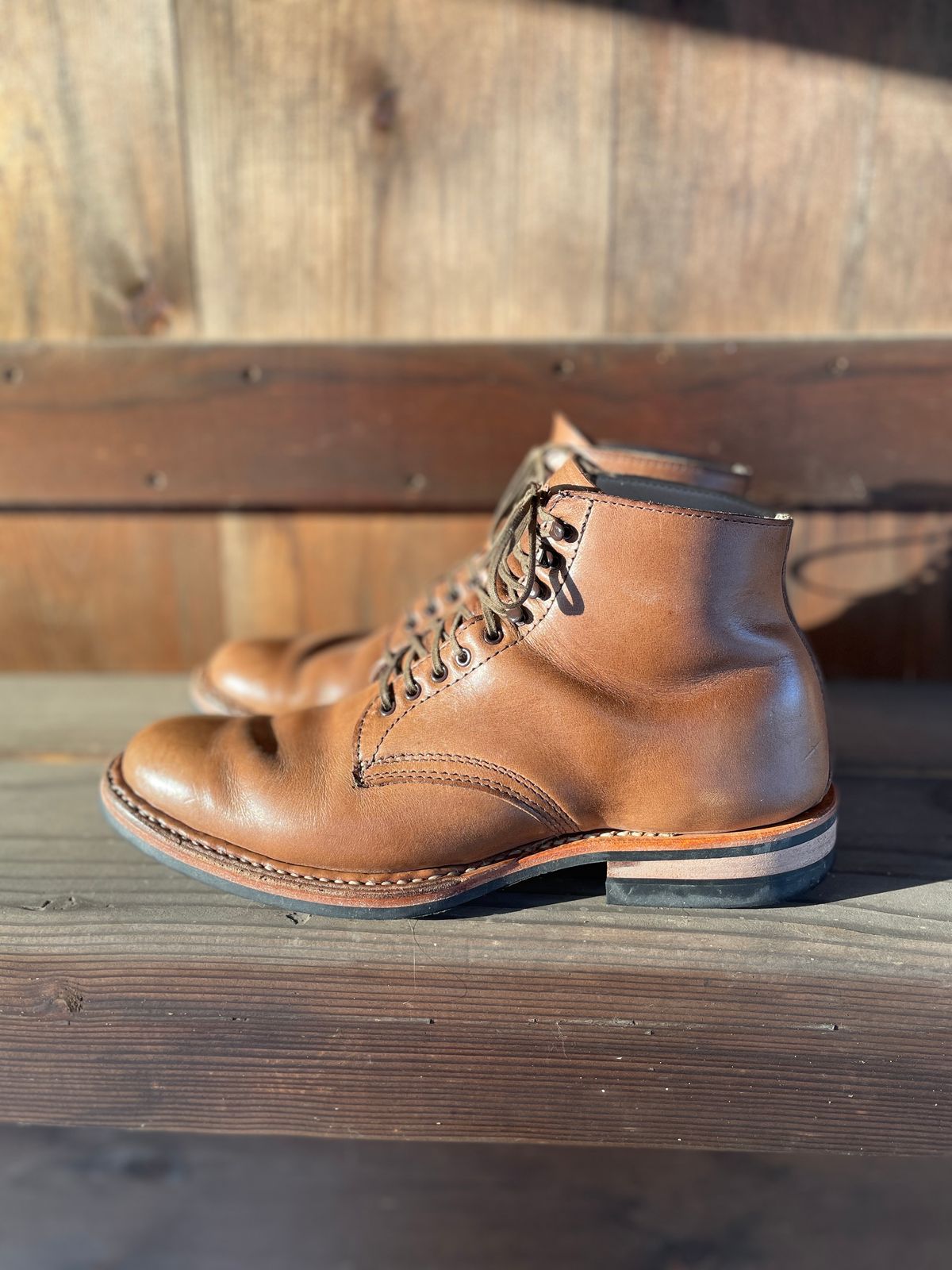 Photo by boottherapy on March 5, 2023 of the White's Stevens (Plain Toe) in Horween Natural Chromexcel.