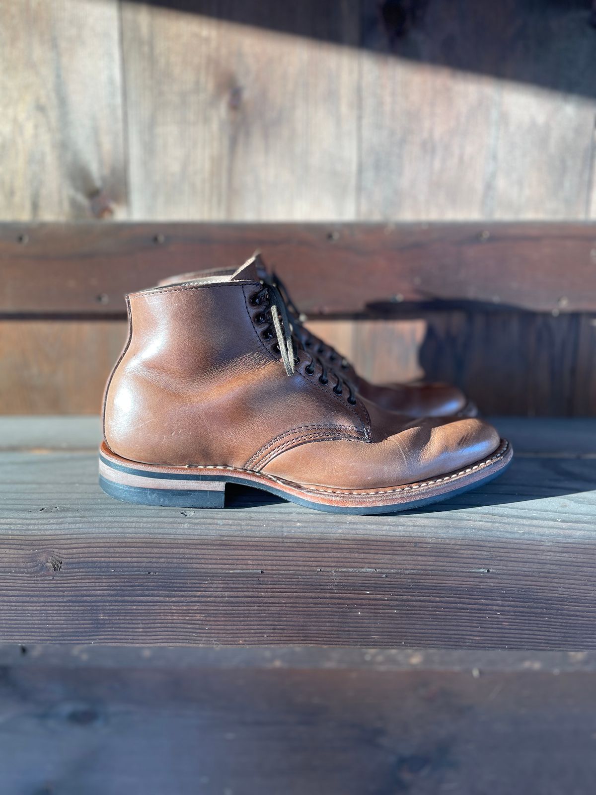 Photo by boottherapy on March 5, 2023 of the White's Stevens (Plain Toe) in Horween Natural Chromexcel.