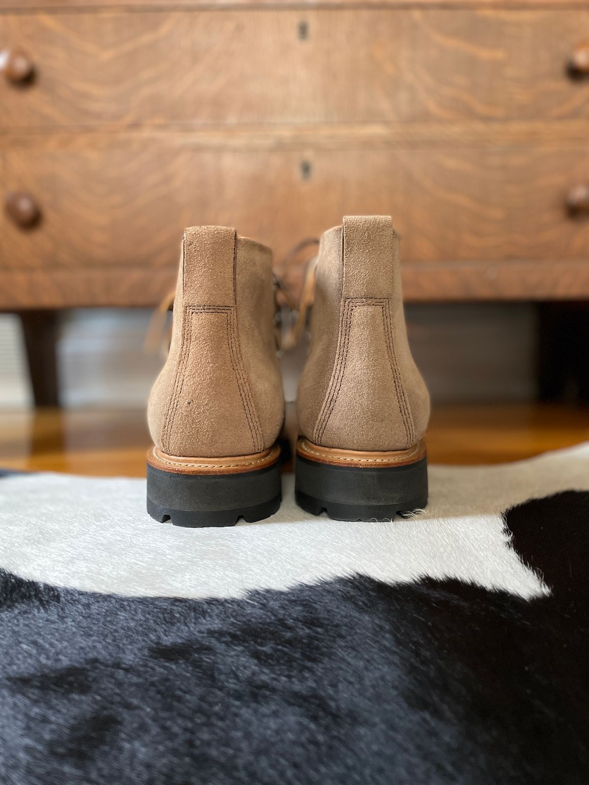 Photo by boottherapy on October 1, 2023 of the Viberg Hiker in Horween Natural Chromexcel Roughout.