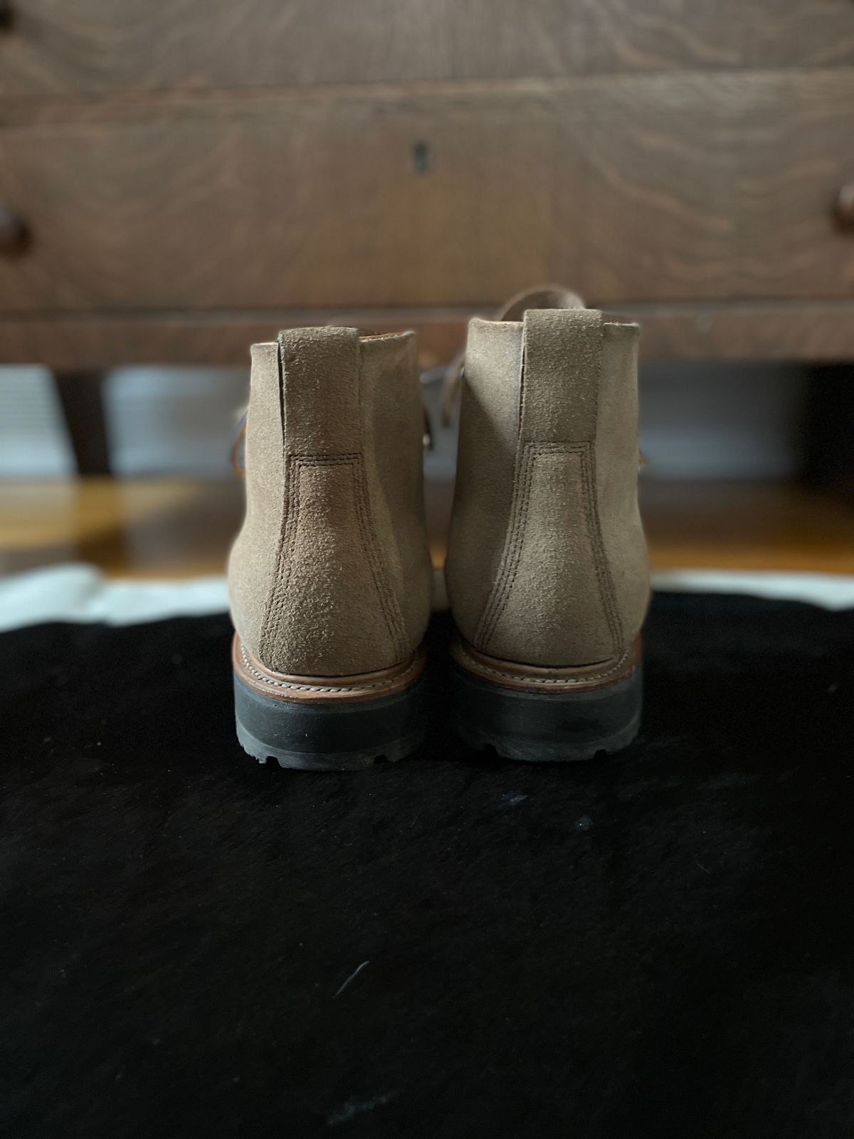 Photo by boottherapy on December 5, 2023 of the Viberg Hiker in Horween Natural Chromexcel Roughout.