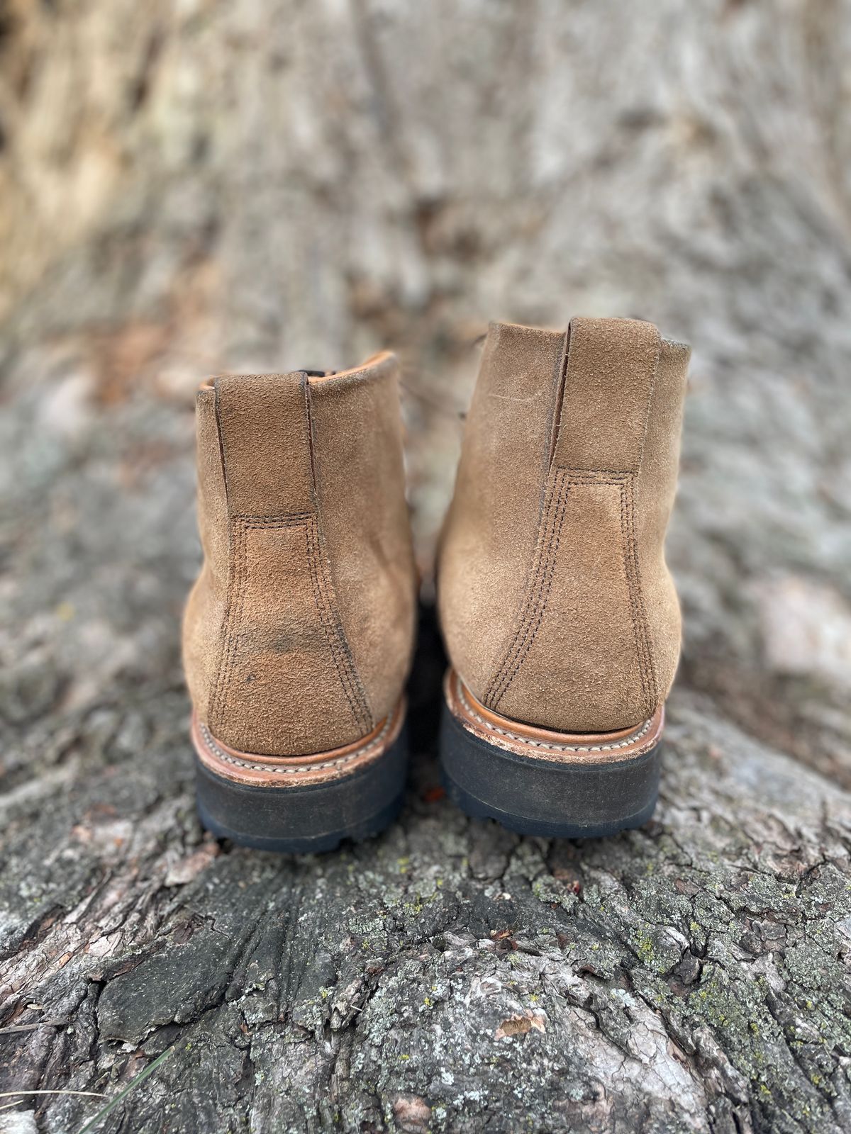 Photo by boottherapy on March 4, 2024 of the Viberg Hiker in Horween Natural Chromexcel Roughout.