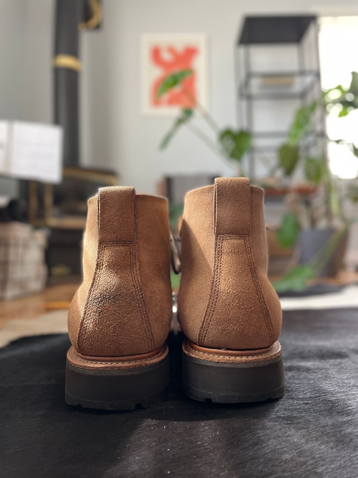 Photo by boottherapy on April 6, 2024 of the Viberg Hiker in Horween Natural Chromexcel Roughout.