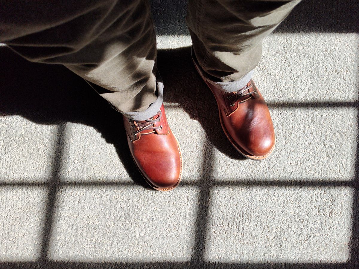 Photo by farroyo81 on October 10, 2024 of the Oak Street Bootmakers Field Boot in Seidel Light Brown Mustang.