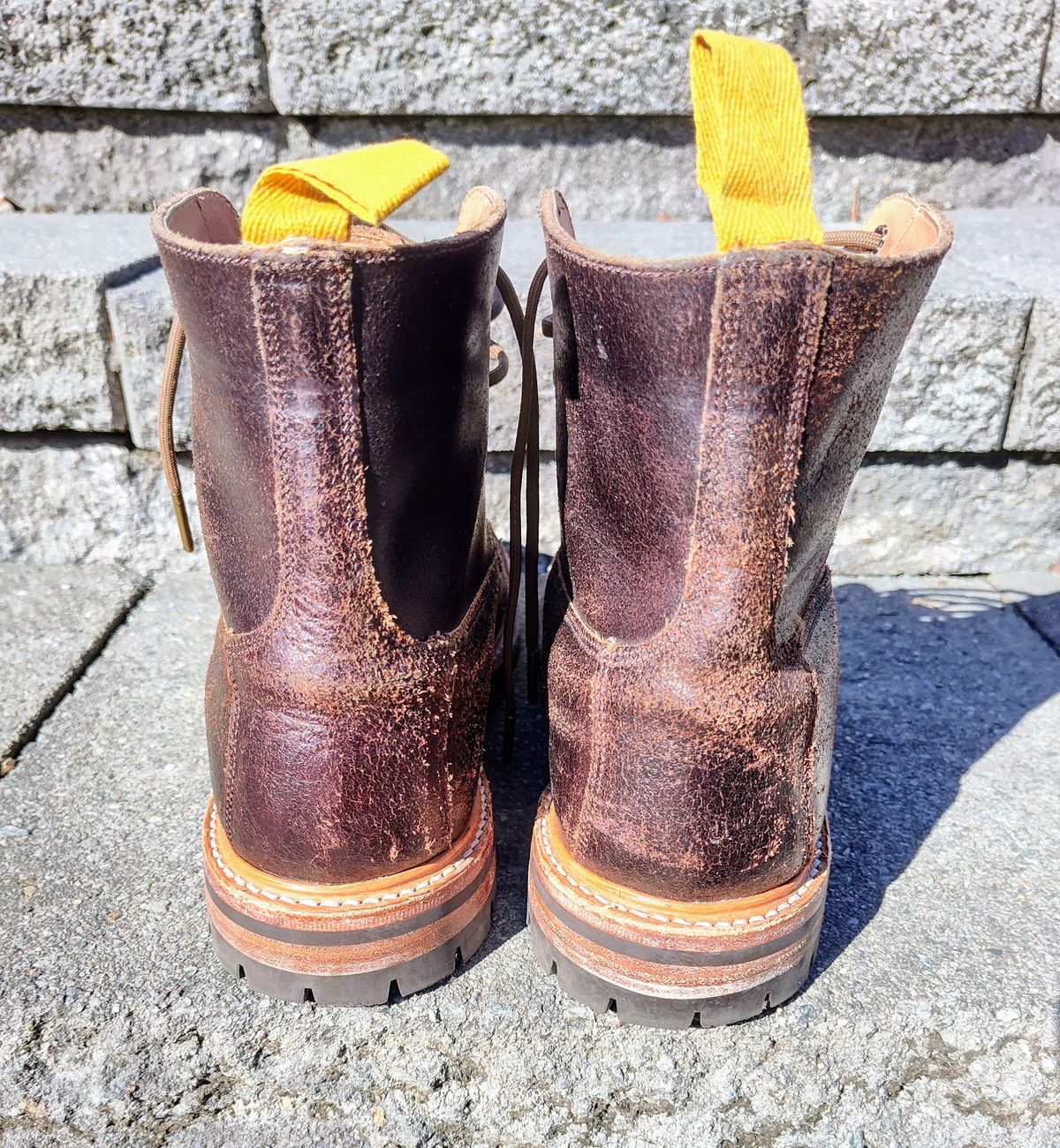 Photo by farroyo81 on March 3, 2024 of the Tricker's Burford Plain Derby Boot in Horween Java Waxed Flesh.