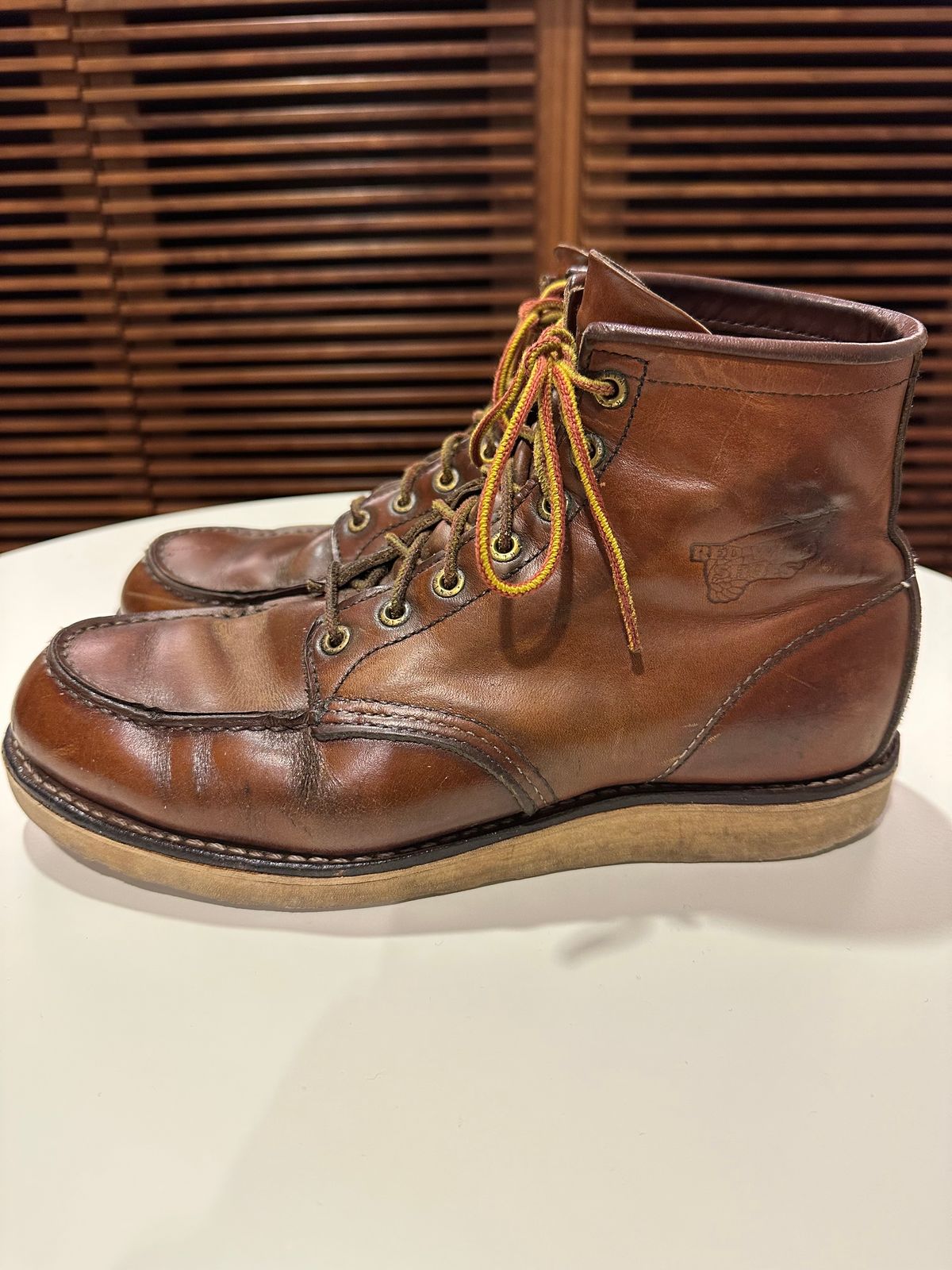 Photo by bankrobber on July 27, 2023 of the Red Wing 8-Inch Classic Moc in Unknown Material.