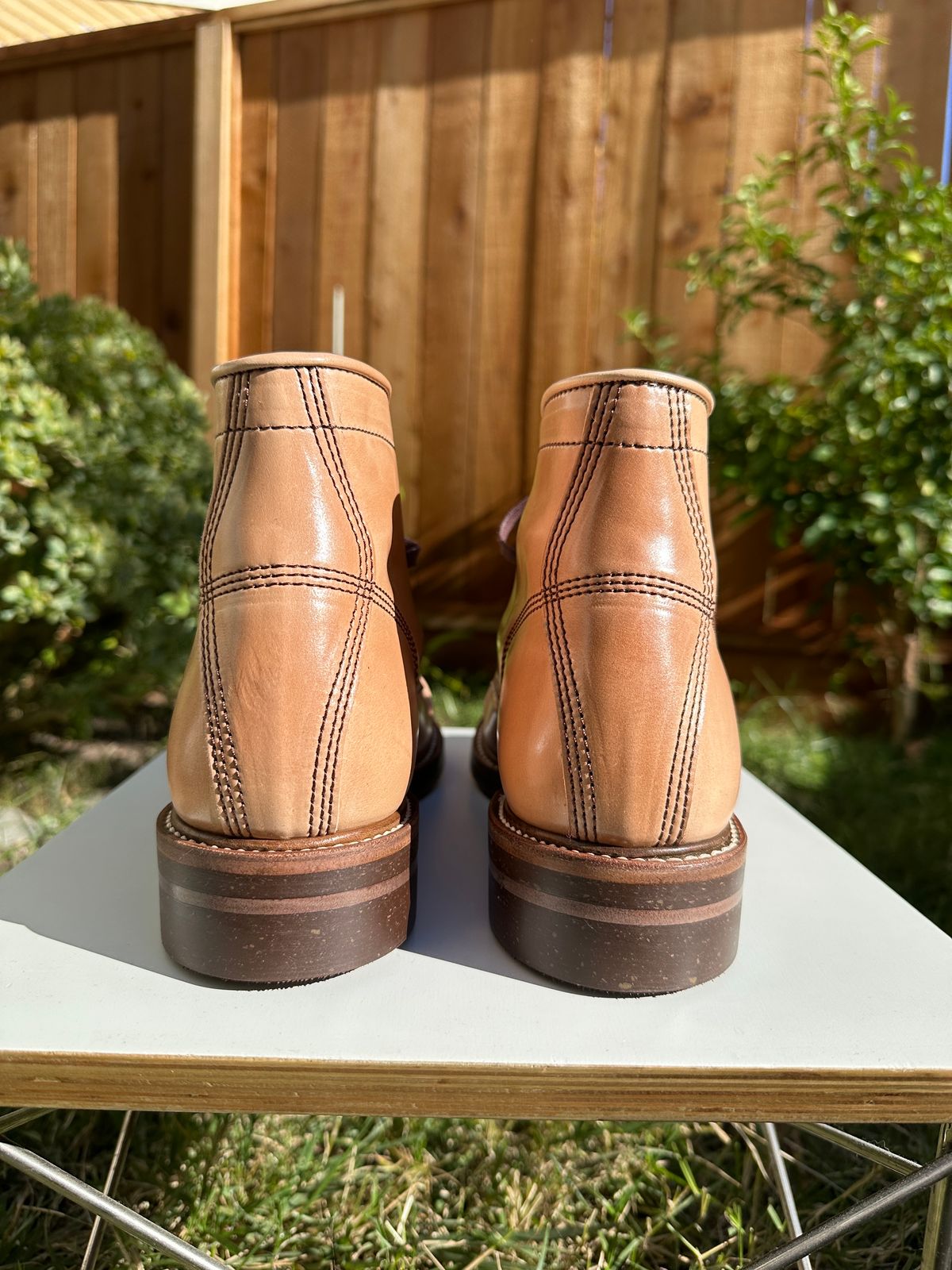 Photo by bankrobber on November 1, 2023 of the John Lofgren Combat Boots in Shinki Natural Shell Cordovan.