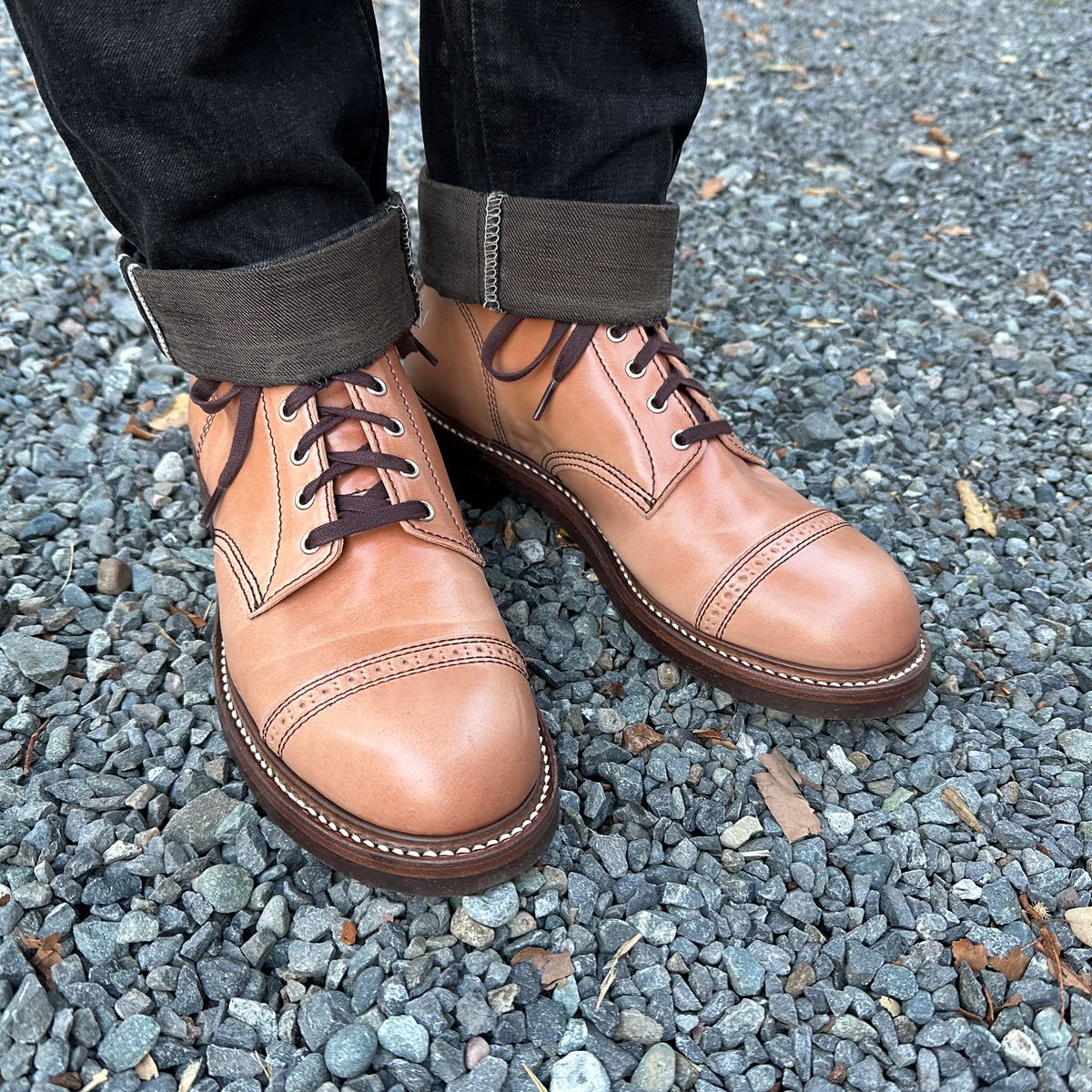 Photo by bankrobber on November 7, 2023 of the John Lofgren Combat Boots in Shinki Natural Shell Cordovan.