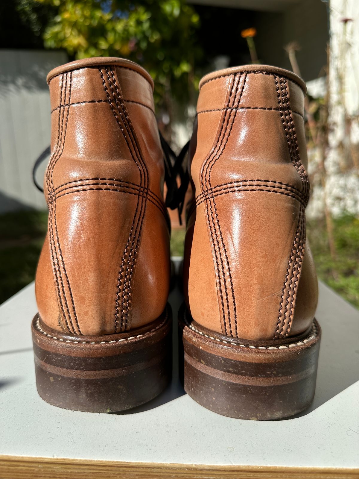 Photo by bankrobber on December 4, 2023 of the John Lofgren Combat Boots in Shinki Natural Shell Cordovan.