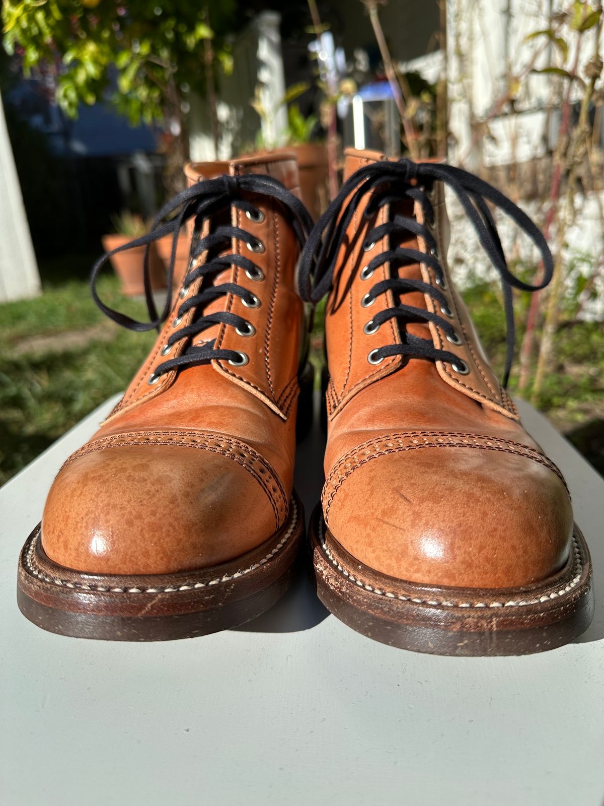 Photo by bankrobber on December 4, 2023 of the John Lofgren Combat Boots in Shinki Natural Shell Cordovan.