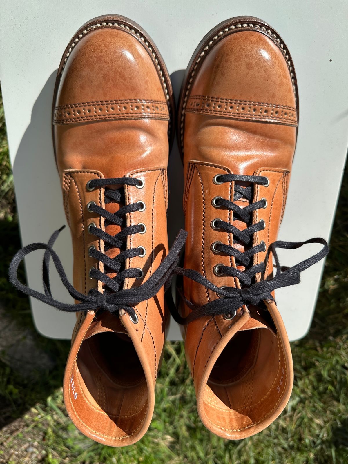 Photo by bankrobber on December 4, 2023 of the John Lofgren Combat Boots in Shinki Natural Shell Cordovan.