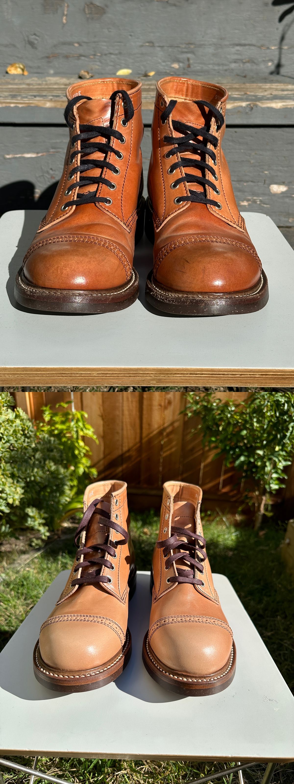 Photo by bankrobber on January 7, 2024 of the John Lofgren Combat Boots in Shinki Natural Shell Cordovan.