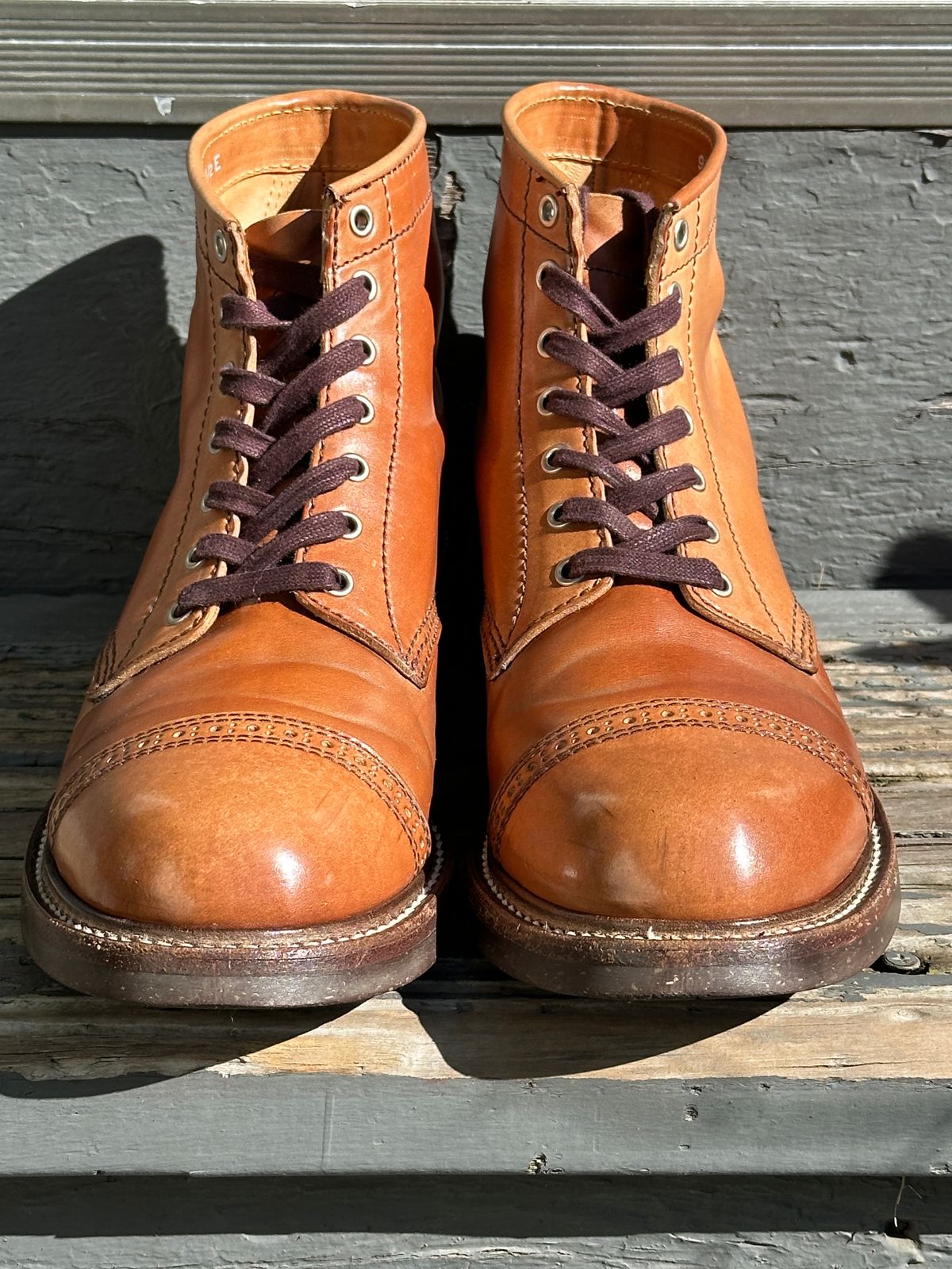 Photo by bankrobber on March 1, 2024 of the John Lofgren Combat Boots in Shinki Natural Shell Cordovan.