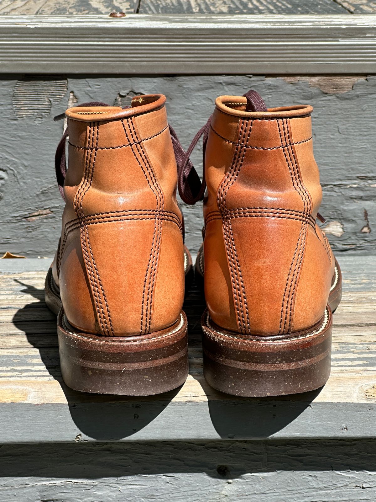 Photo by bankrobber on April 2, 2024 of the John Lofgren Combat Boots in Shinki Natural Shell Cordovan.