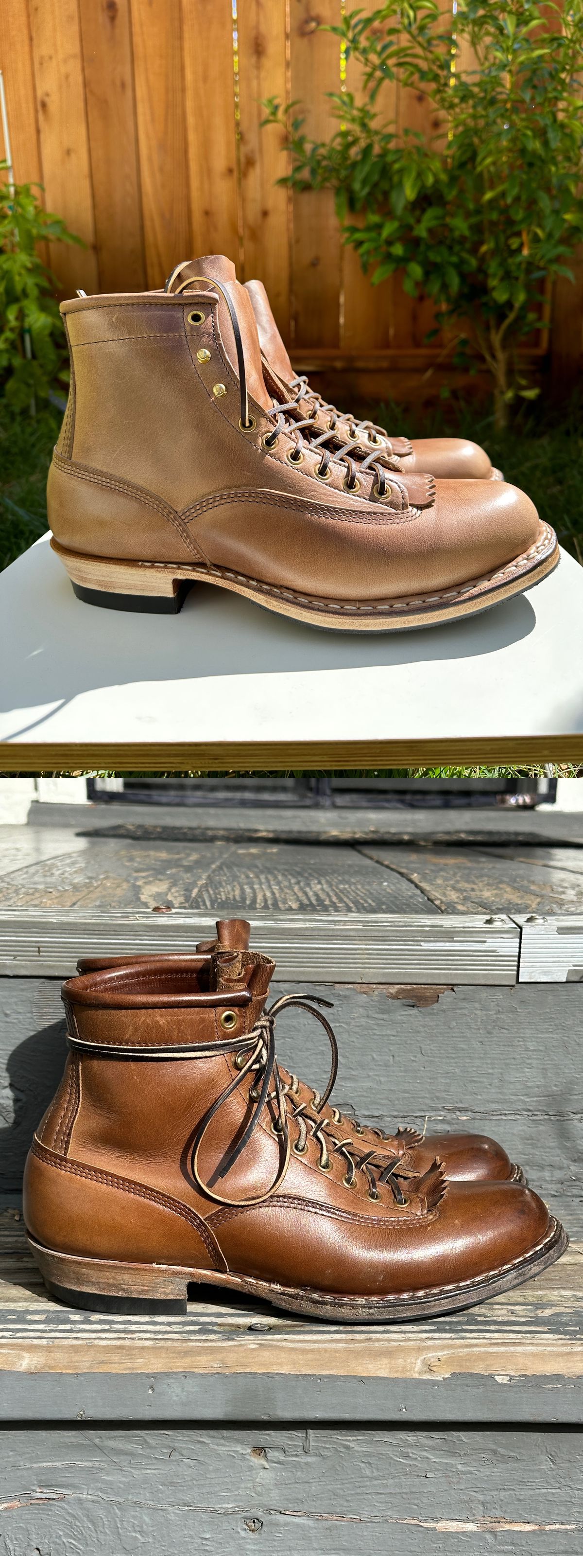 Photo by bankrobber on January 30, 2024 of the White's Bounty Hunter in Horween Natural Chromexcel.