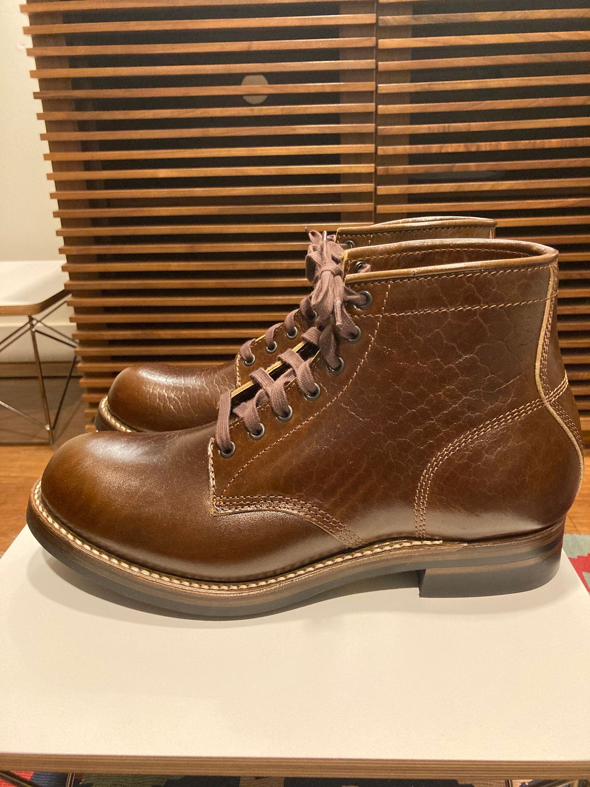 Photo by bankrobber on March 16, 2023 of the John Lofgren Ludlow Boots in Shinki Timber Oiled Horsebutt.