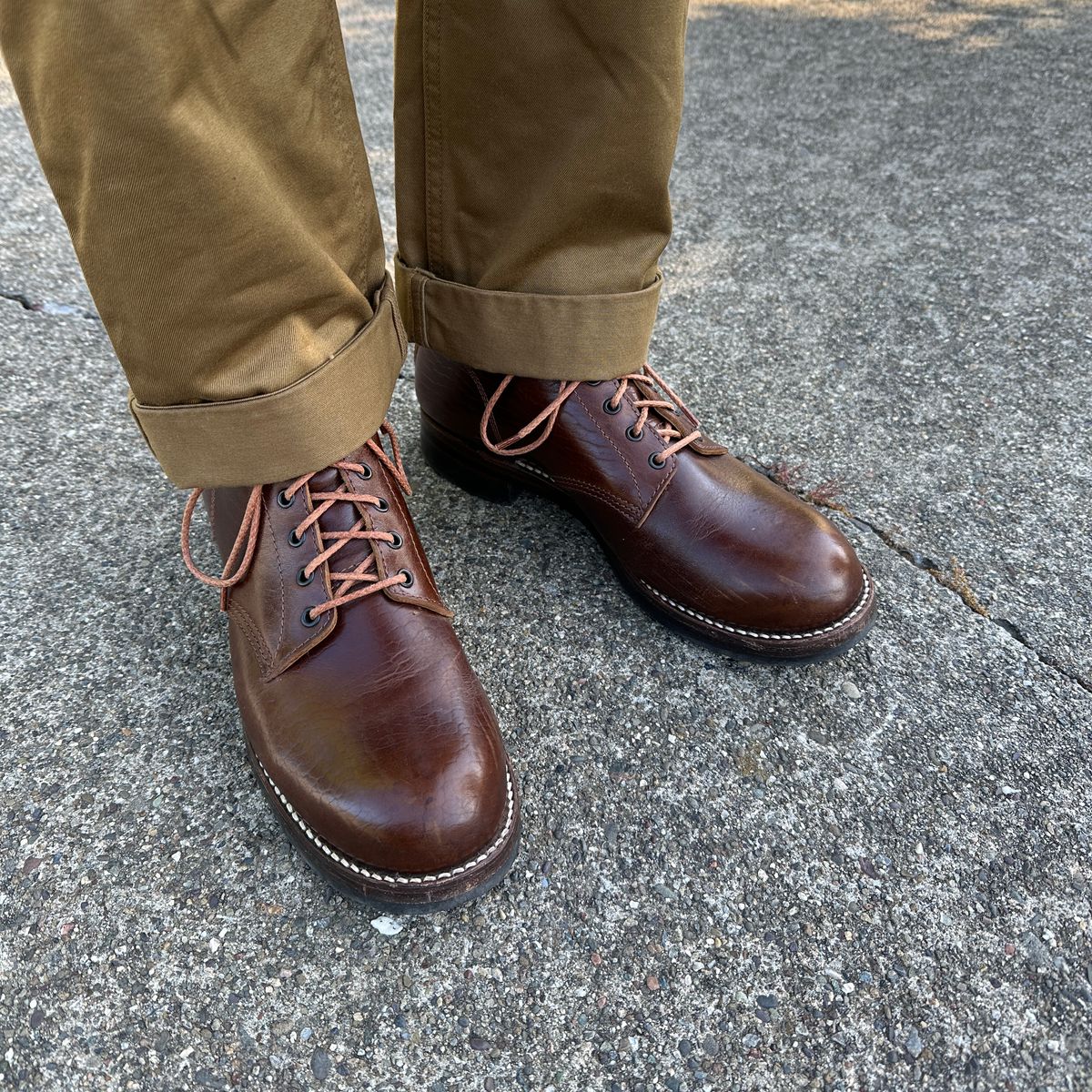 Photo by bankrobber on May 7, 2024 of the John Lofgren Ludlow Boots in Shinki Timber Oiled Horsebutt.