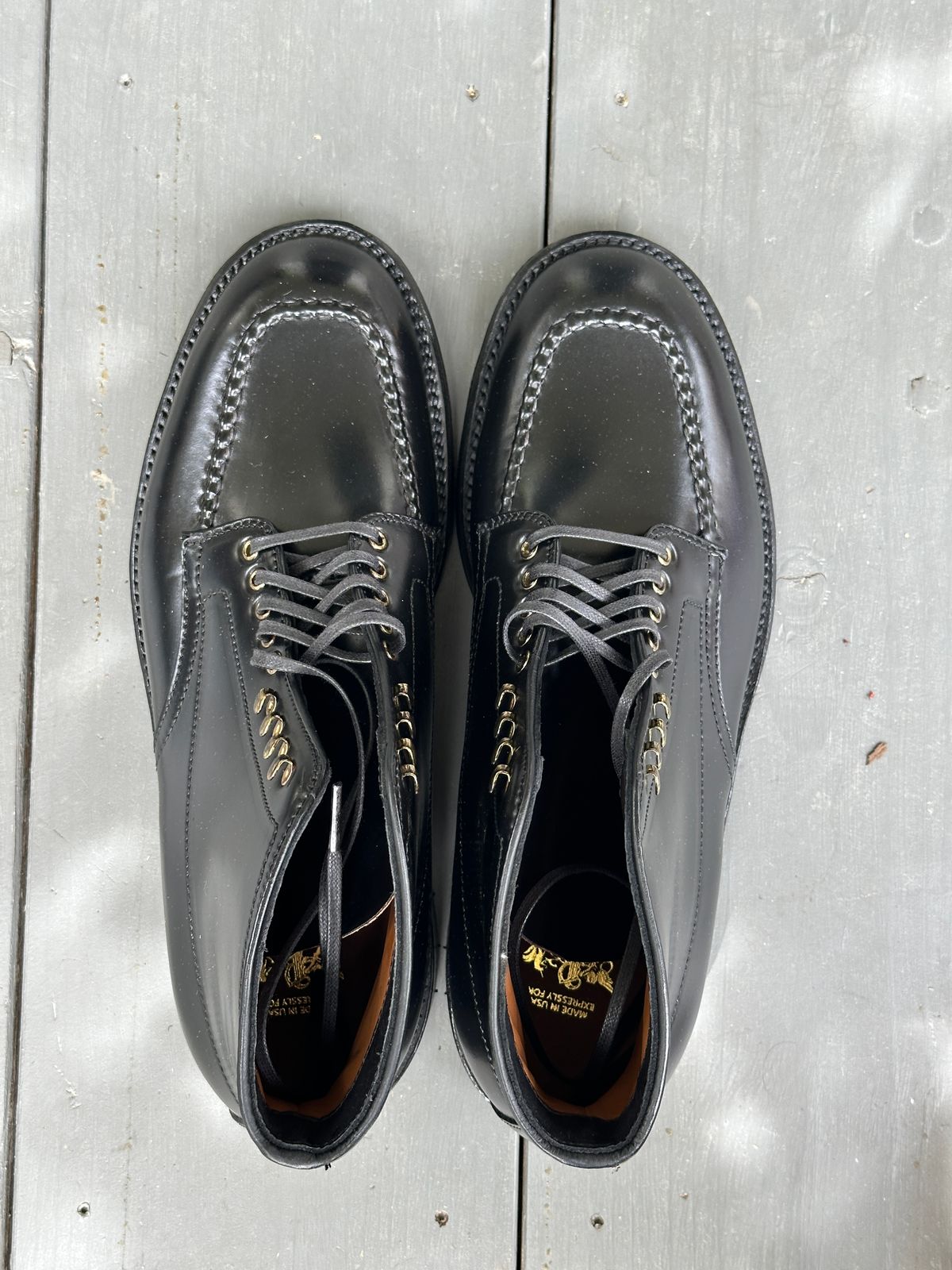 Photo by bankrobber on April 18, 2026 of the Alden Indy Boot in Horween Black Shell Cordovan.