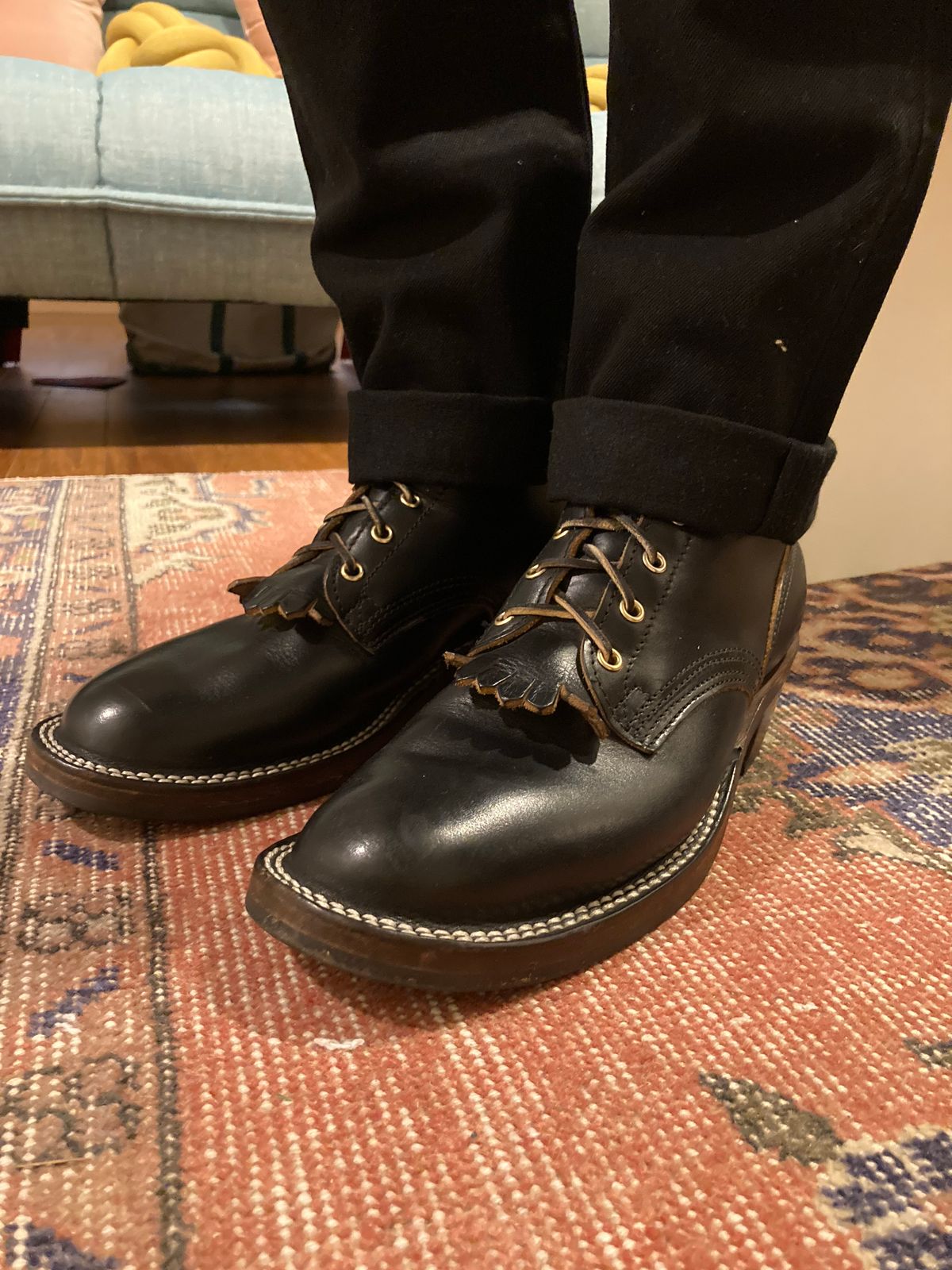 Photo by bankrobber on November 3, 2022 of the Nicks Packer in Horween Black Chromexcel.