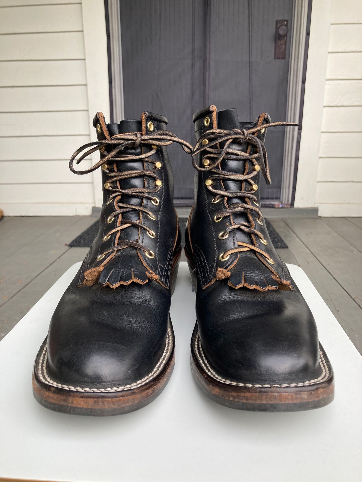 Photo by bankrobber on January 1, 2023 of the Nicks Packer in Horween Black Chromexcel.