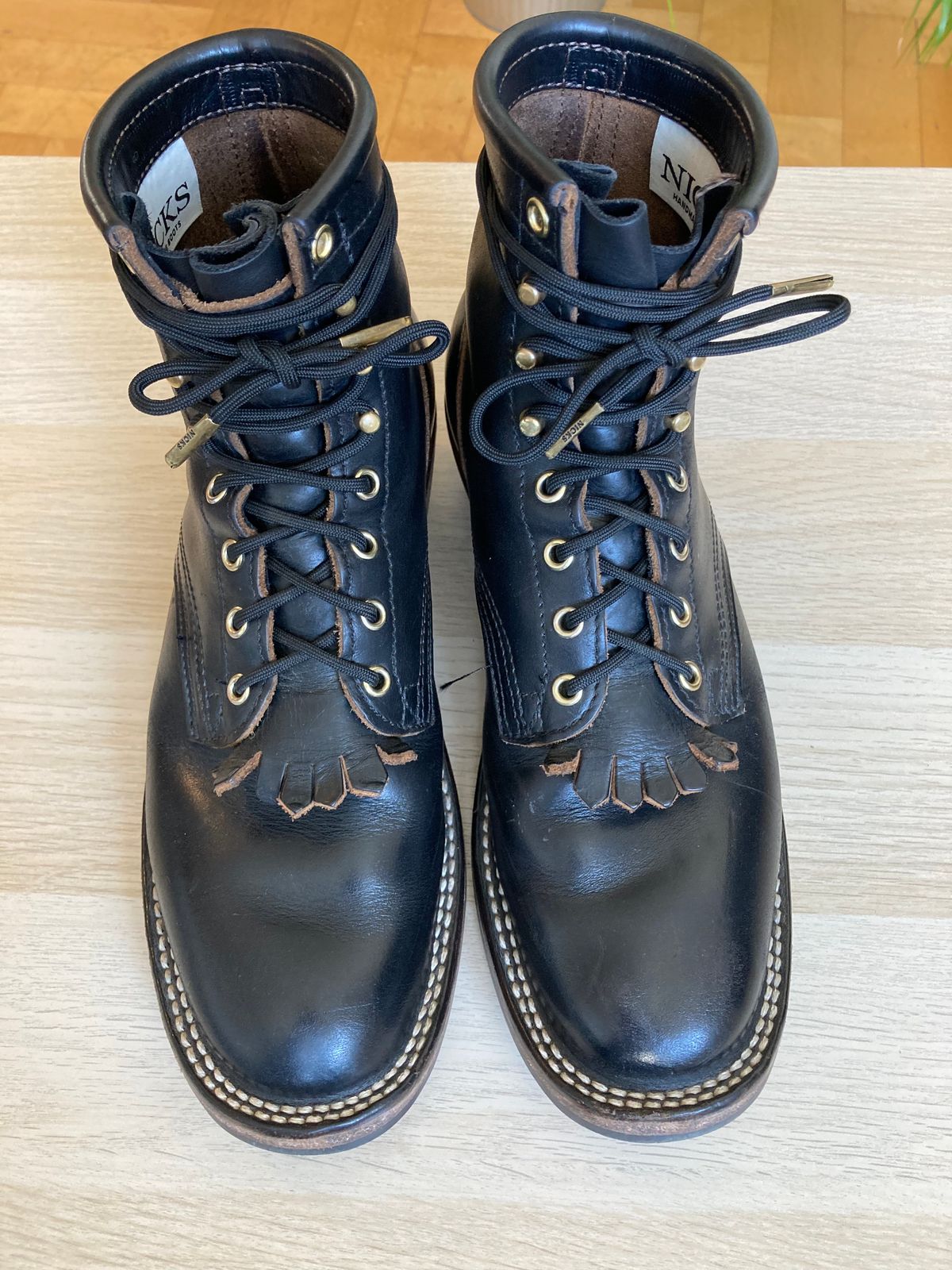 Photo by bankrobber on March 1, 2023 of the Nicks Packer in Horween Black Chromexcel.