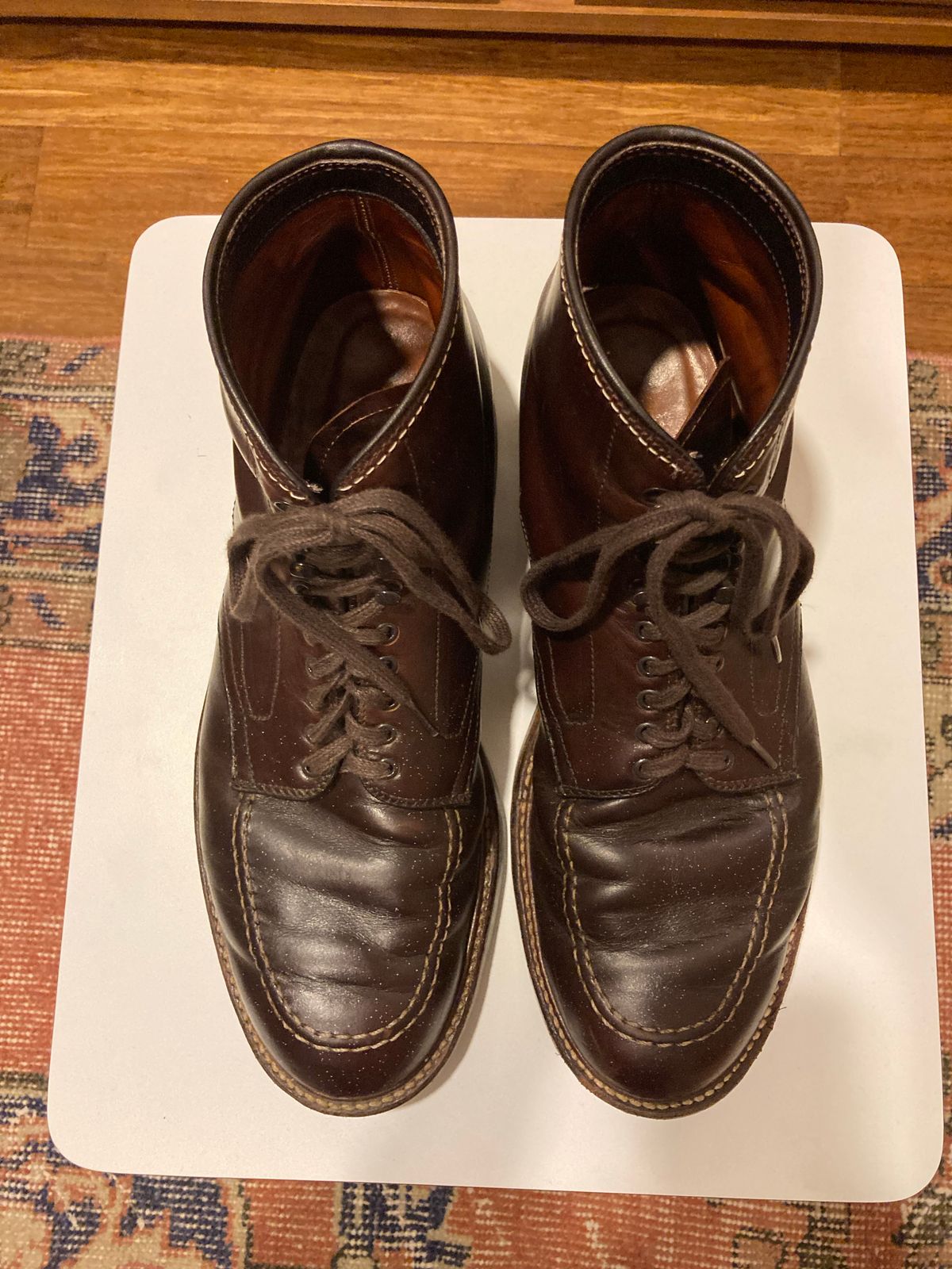 Photo by bankrobber on September 23, 2022 of the Alden Indy Boot in Horween Brown Chromexcel.