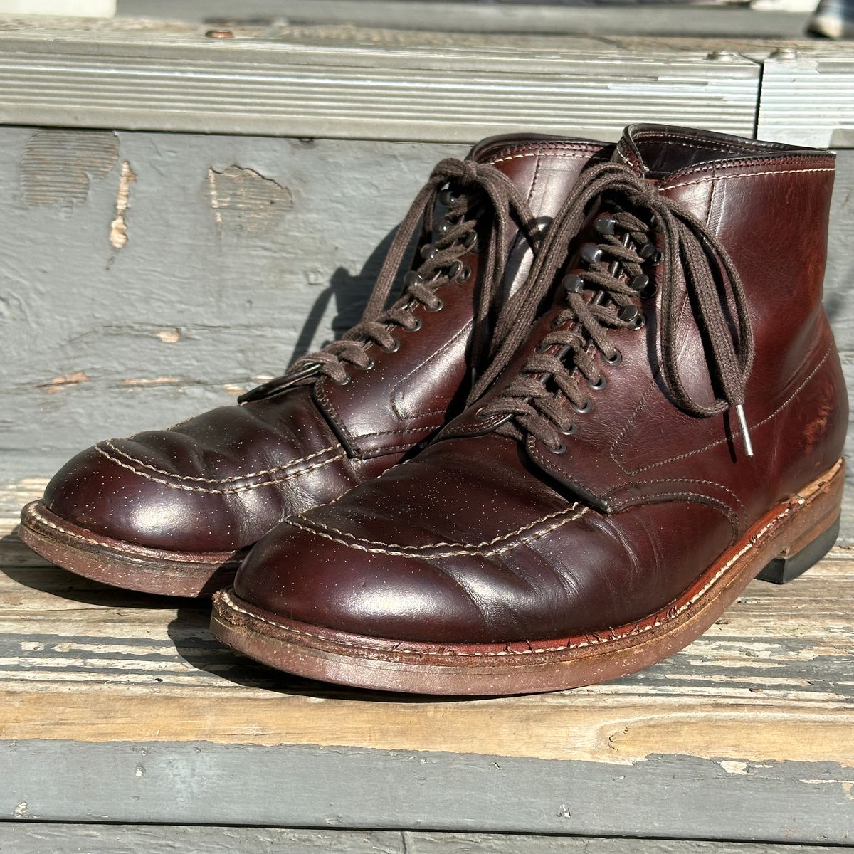 Photo by bankrobber on December 26, 2023 of the Alden Indy Boot in Horween Brown Chromexcel.