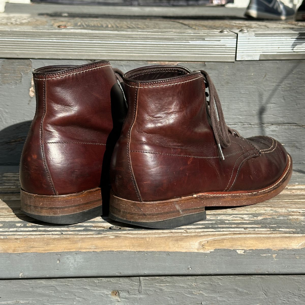 Photo by bankrobber on December 26, 2023 of the Alden Indy Boot in Horween Brown Chromexcel.