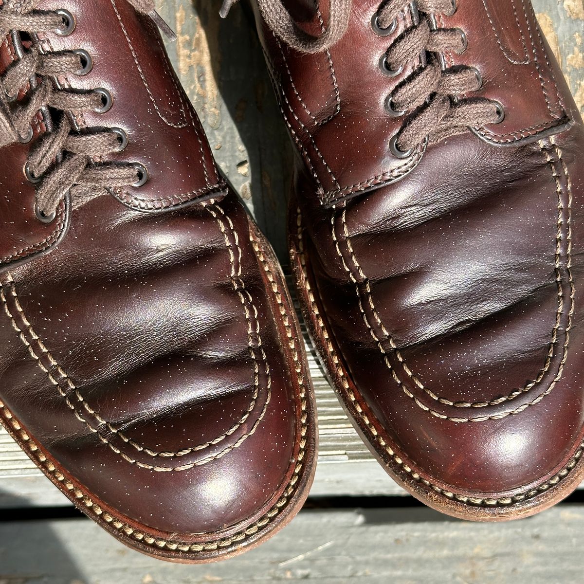 Photo by bankrobber on December 26, 2023 of the Alden Indy Boot in Horween Brown Chromexcel.