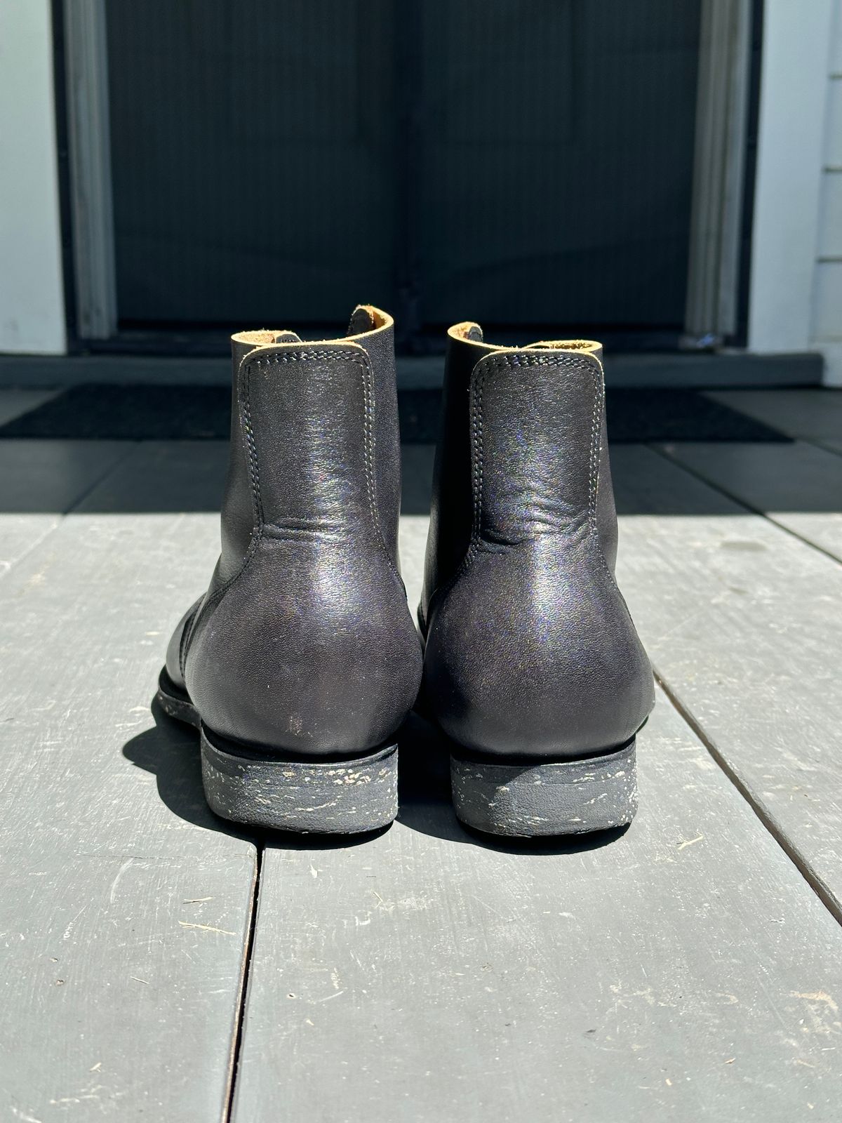 Photo by bankrobber on April 23, 2026 of the Clinch Yeager Boots in Degermann Black Gustave Cowhide.