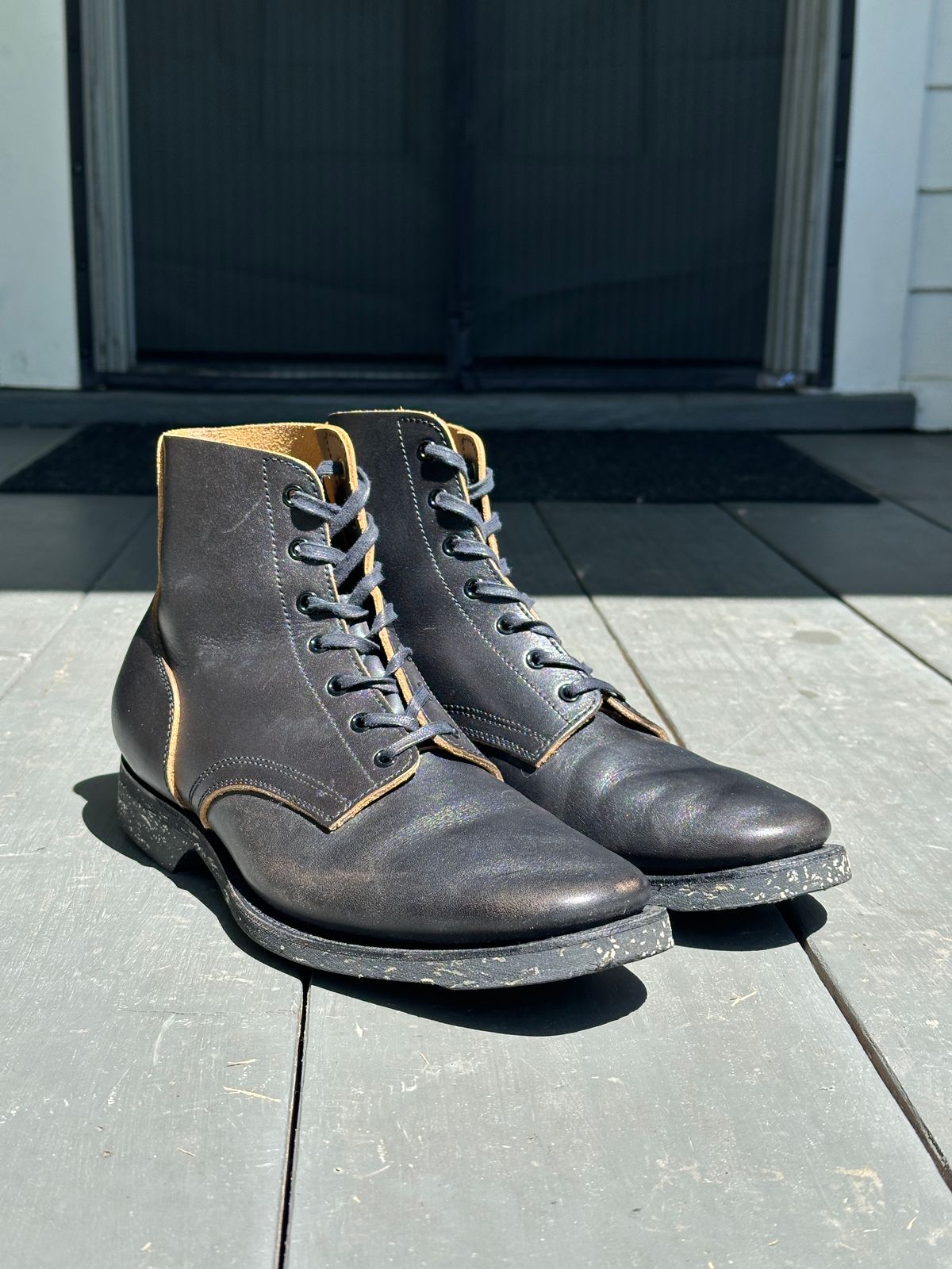 Photo by bankrobber on April 23, 2026 of the Clinch Yeager Boots in Degermann Black Gustave Cowhide.