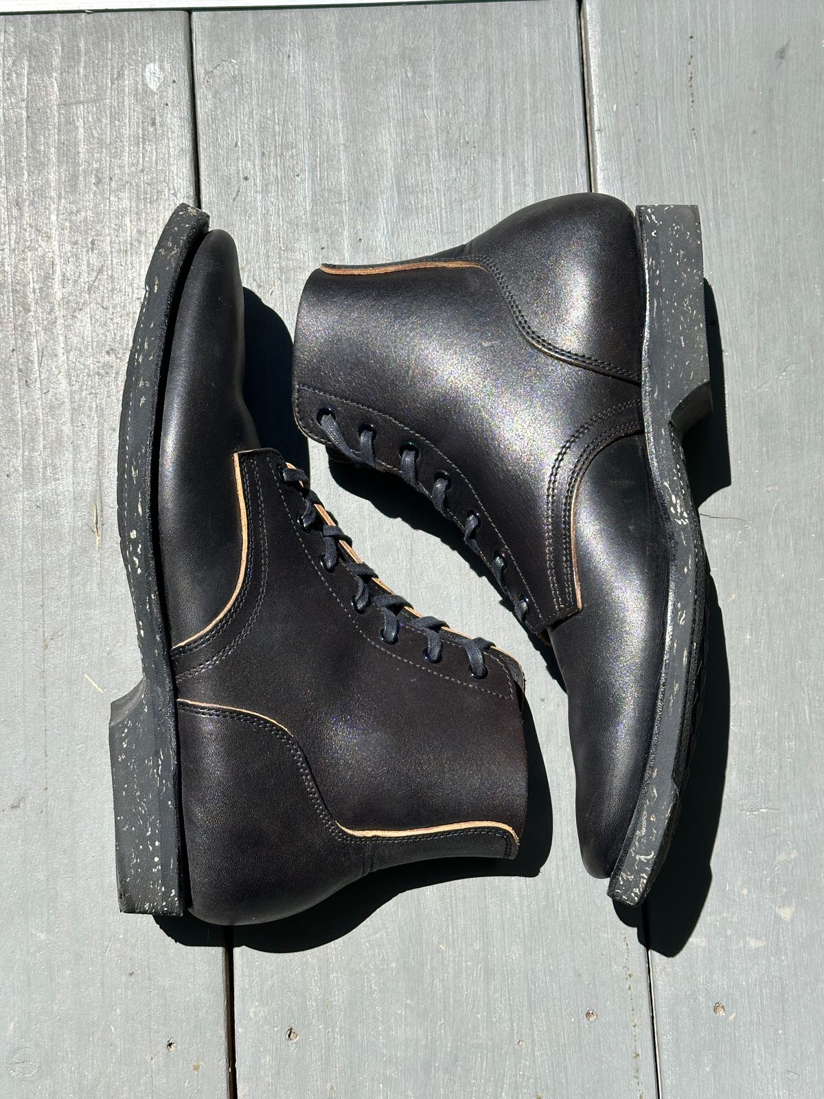 Photo by bankrobber on April 23, 2026 of the Clinch Yeager Boots in Degermann Black Gustave Cowhide.